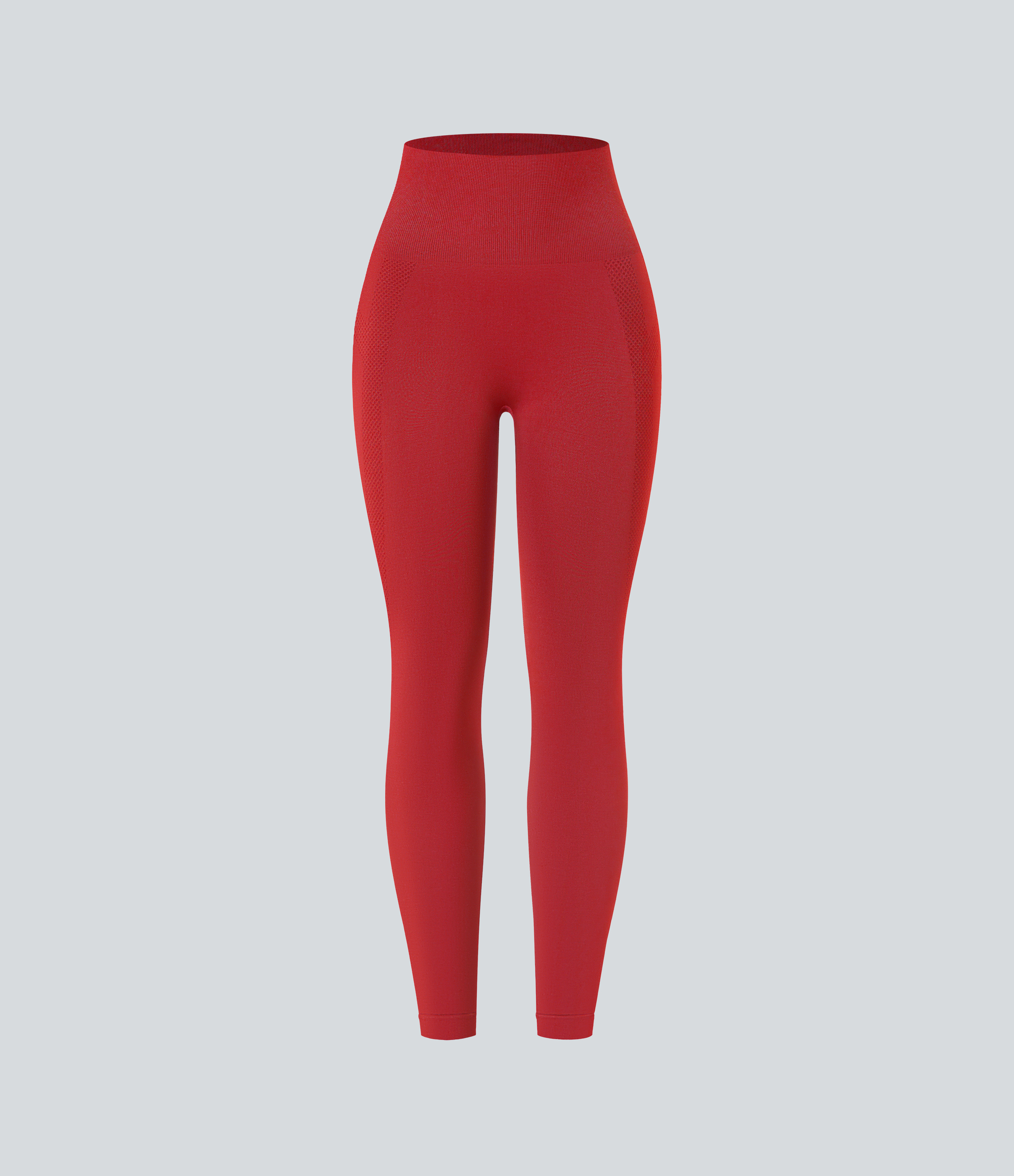Halara Seamless Flow High Waisted Ruched 7/8 Yoga Leggings  - Salsa - M(7/8) gym leggings leggings with pockets leggings with butt lift 