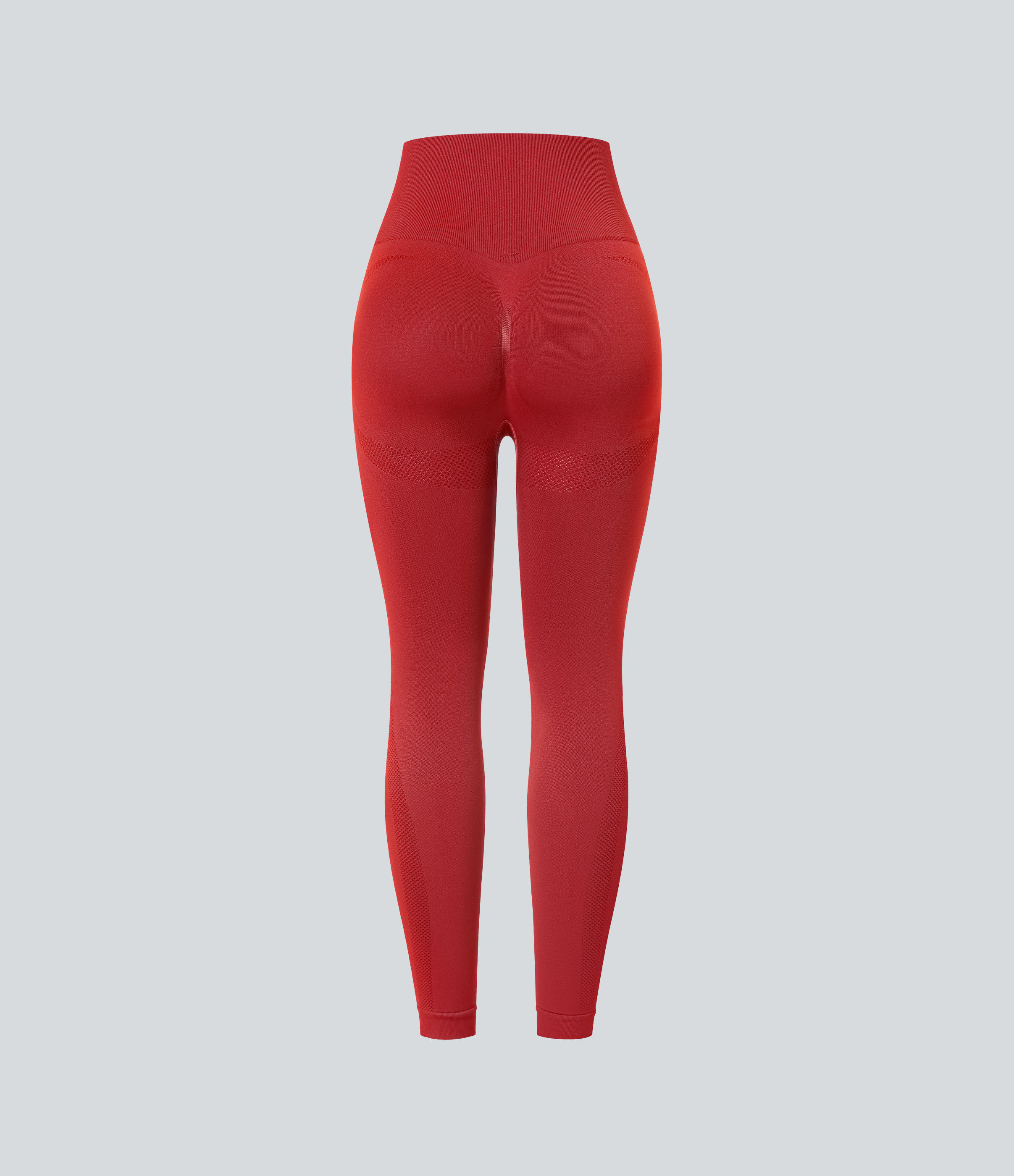 Halara Seamless Flow High Waisted Ruched 7/8 Yoga Leggings  - Salsa - M(7/8) gym leggings leggings with pockets leggings with butt lift 