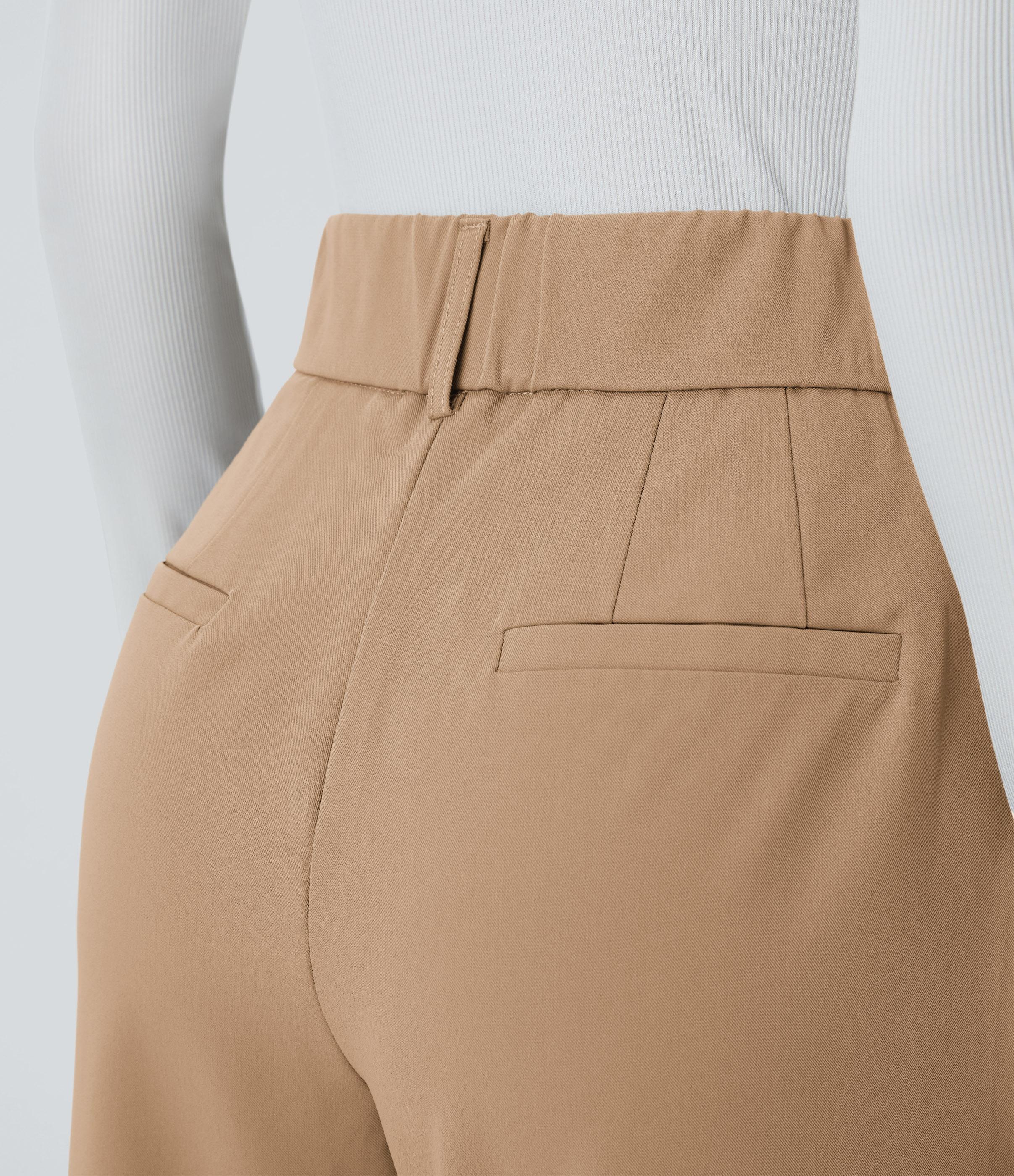 Halara High Waisted Side Pocket Solid Work Tapered Suit Pants  - Candied Ginger - M(regular) sweatpants jogger pants stacked sweatpants 