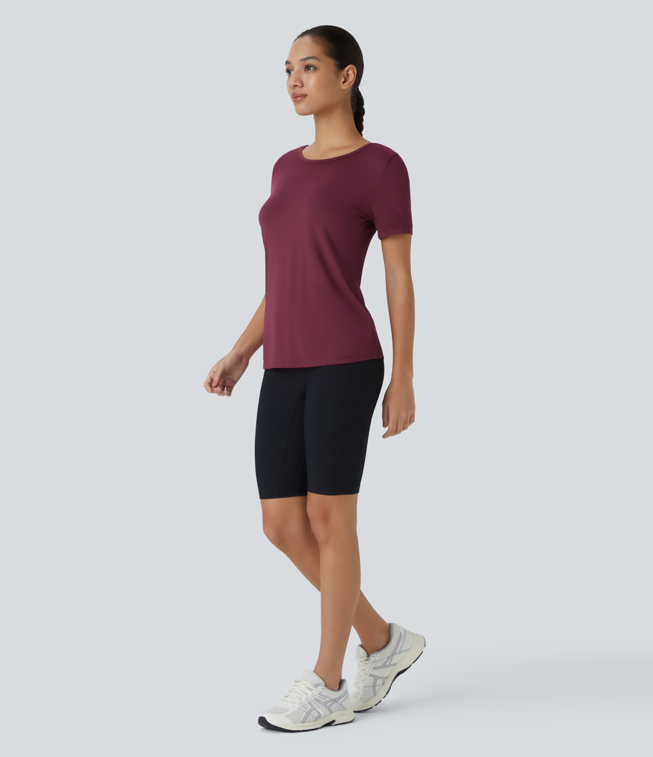 Halara Backless Crisscross Cut Out Short Sleeve Yoga Sports Top  - Rhododendron - L 