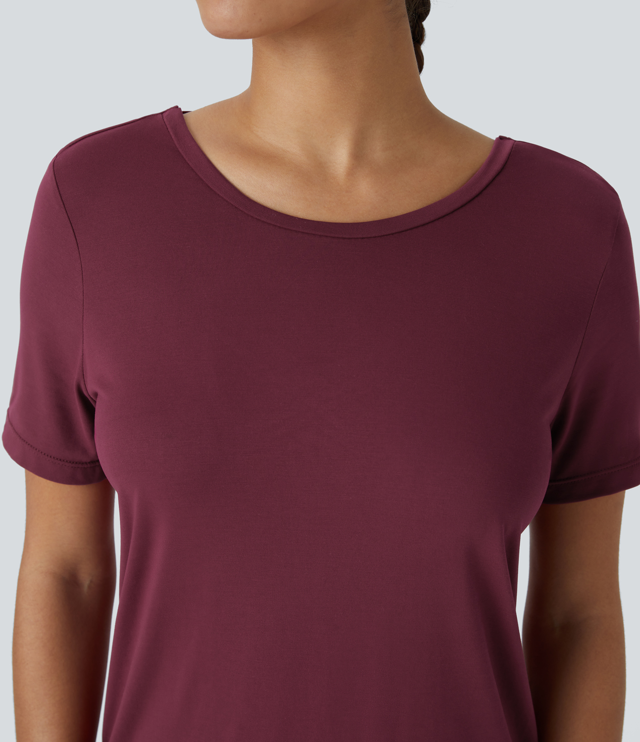 Halara Backless Crisscross Cut Out Short Sleeve Yoga Sports Top  - Rhododendron - L 