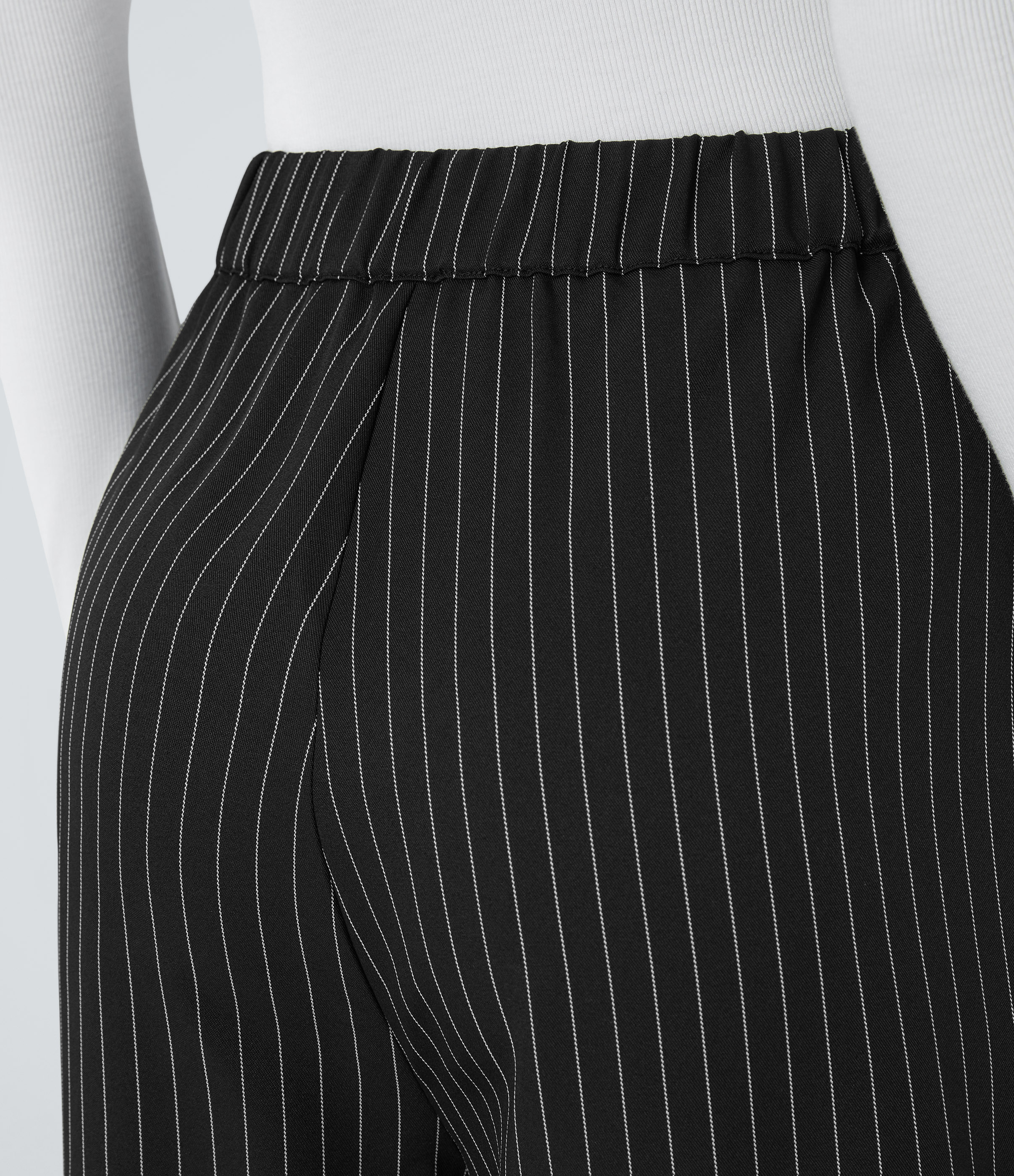 Halara High Waisted Button Zipper Side Pocket Wide Leg Striped Work Pants  - Black - XS(regular) sweatpants jogger pants stacked sweatpants 