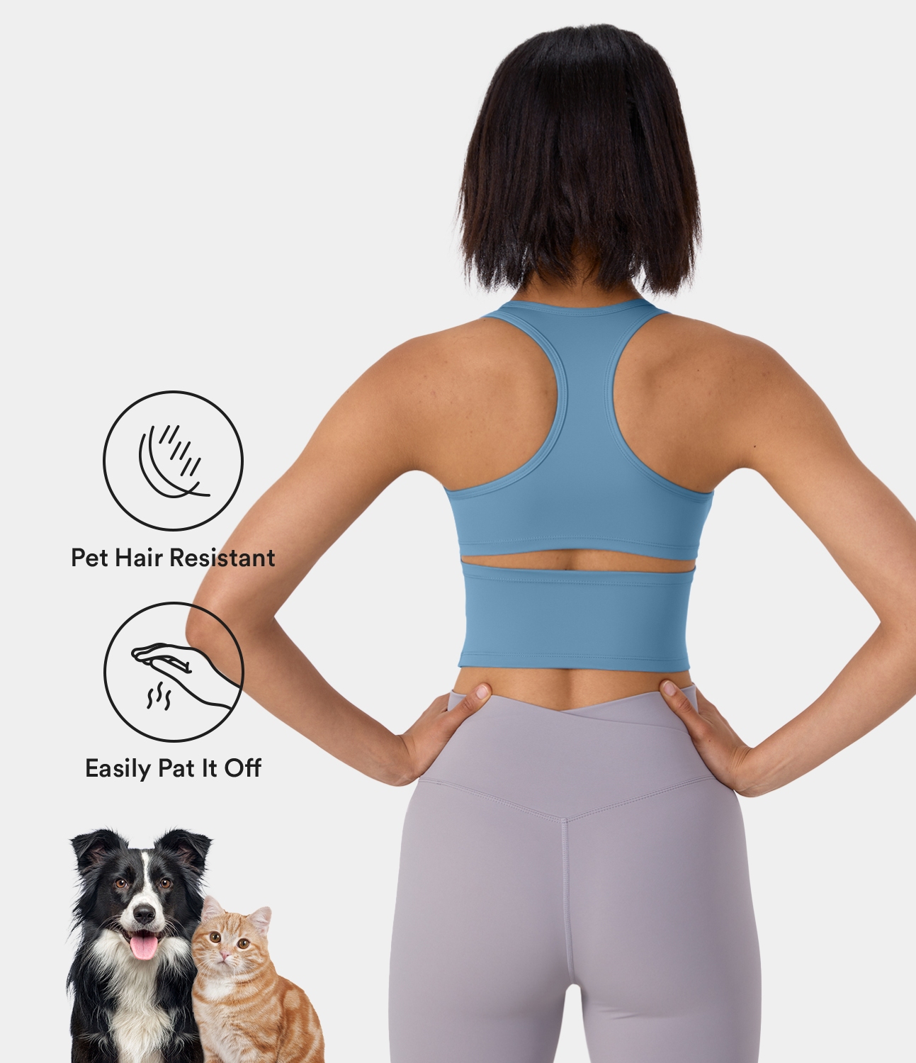 Women’s Patitoff® Pet Hair Resistant Racerback Cut Out Yoga Cropped