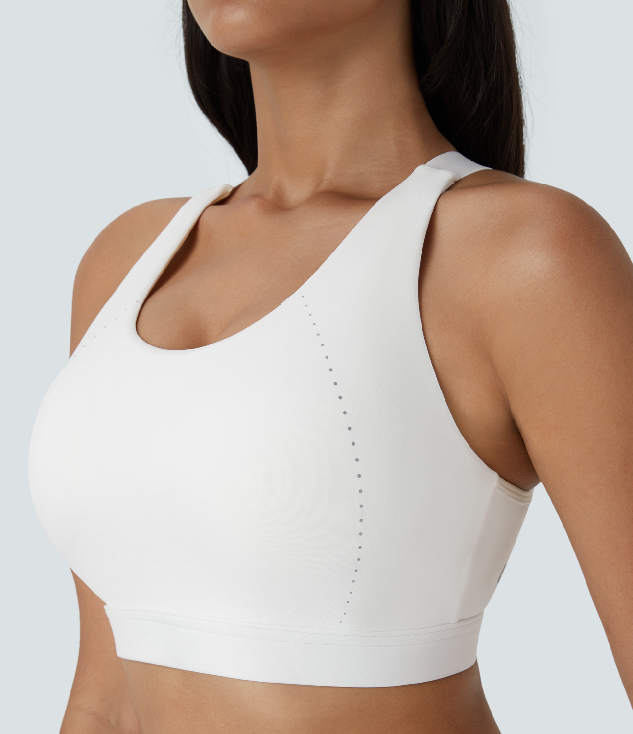 Halara SpeedWaveв„ў Medium Support Backless Crisscross Adjustable Strap Quick Dry Running Sports Bra  - White - S push up bra strapless bra 