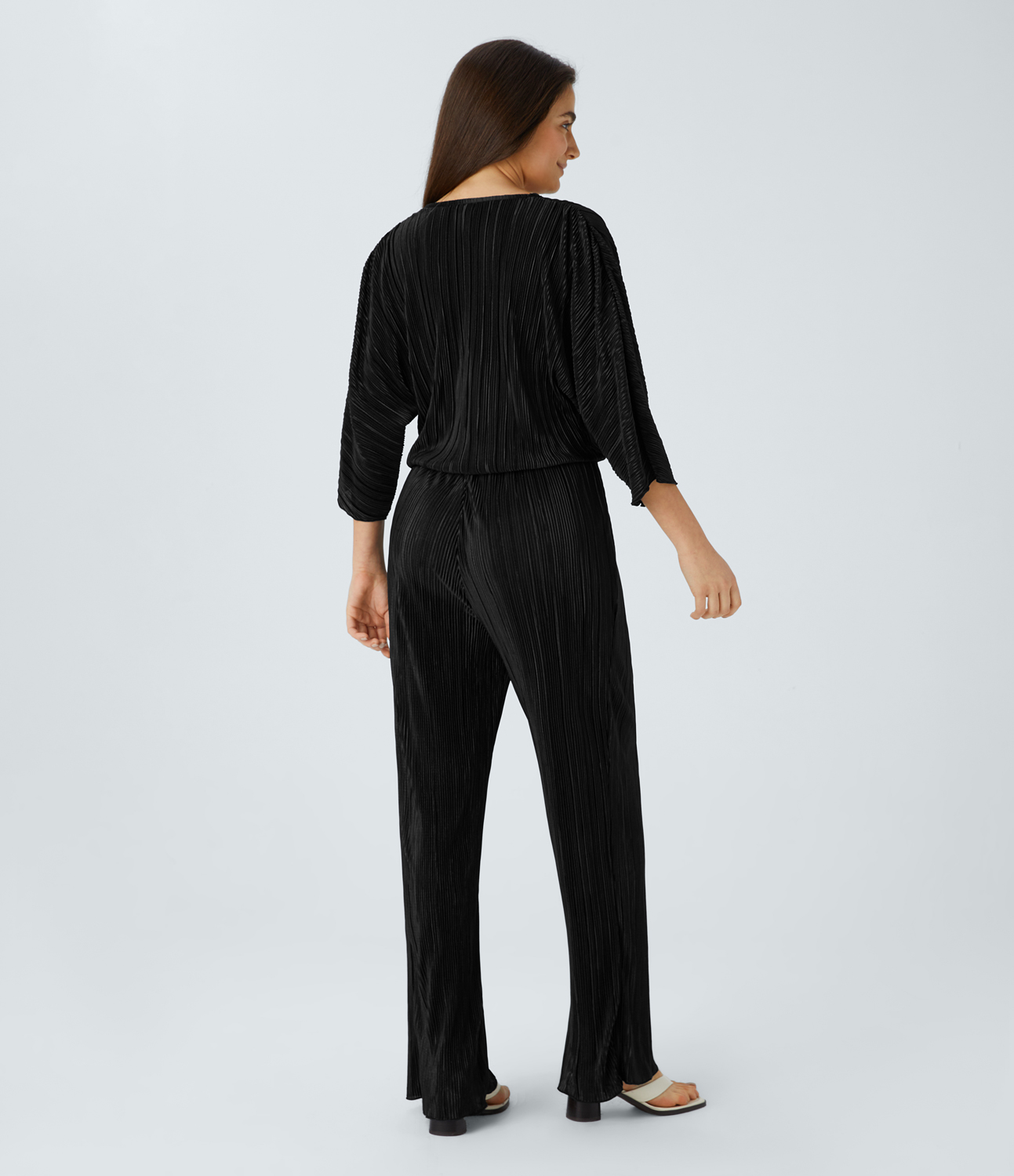 

Halara V Neck Button Long Sleeve Casual Jumpsuit - Black
