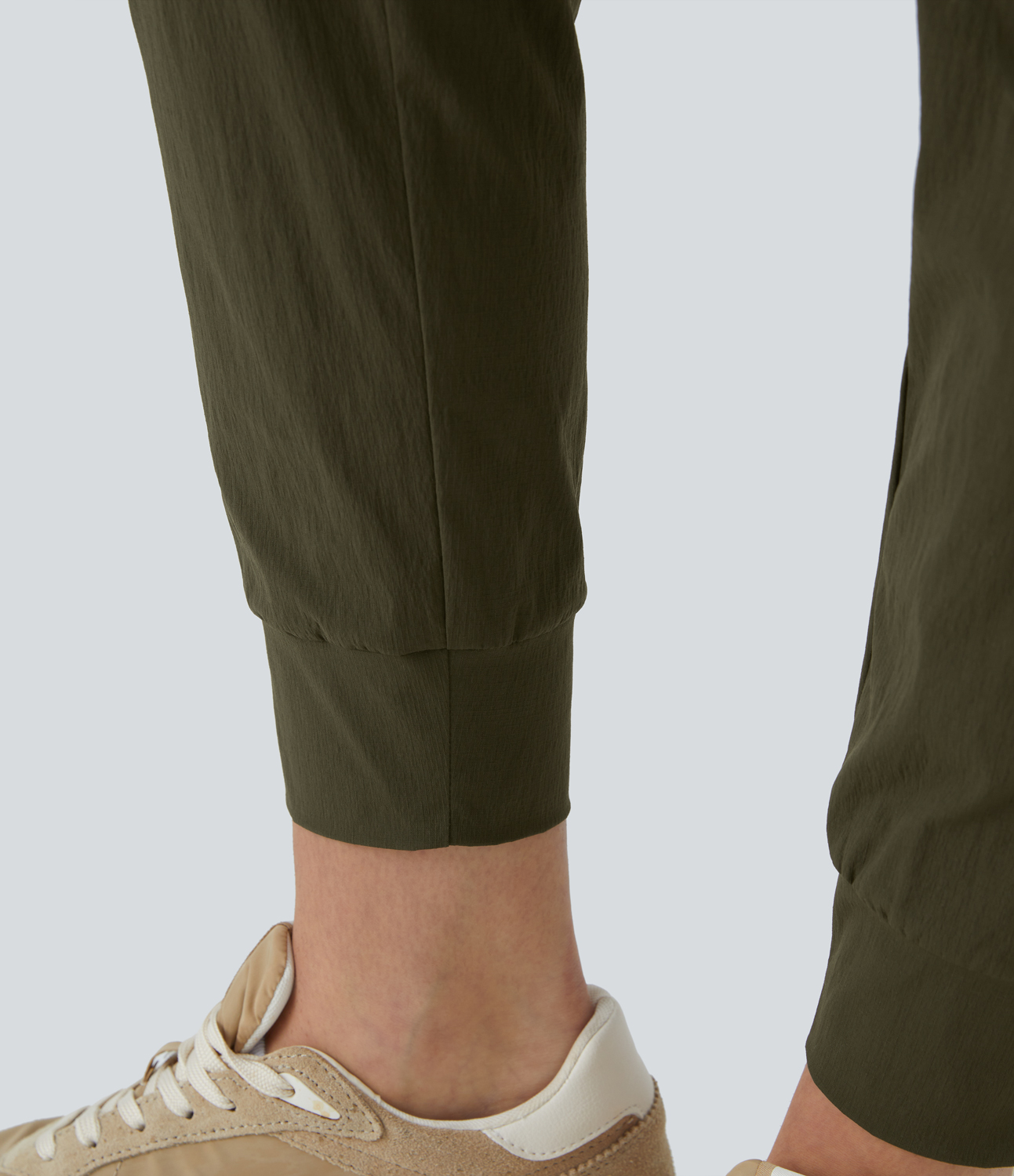 Halara Wear-Resistant Mid Rise Drawstring Side Zipper Pocket Casual Joggers  - Twilight Green - S(regular) 