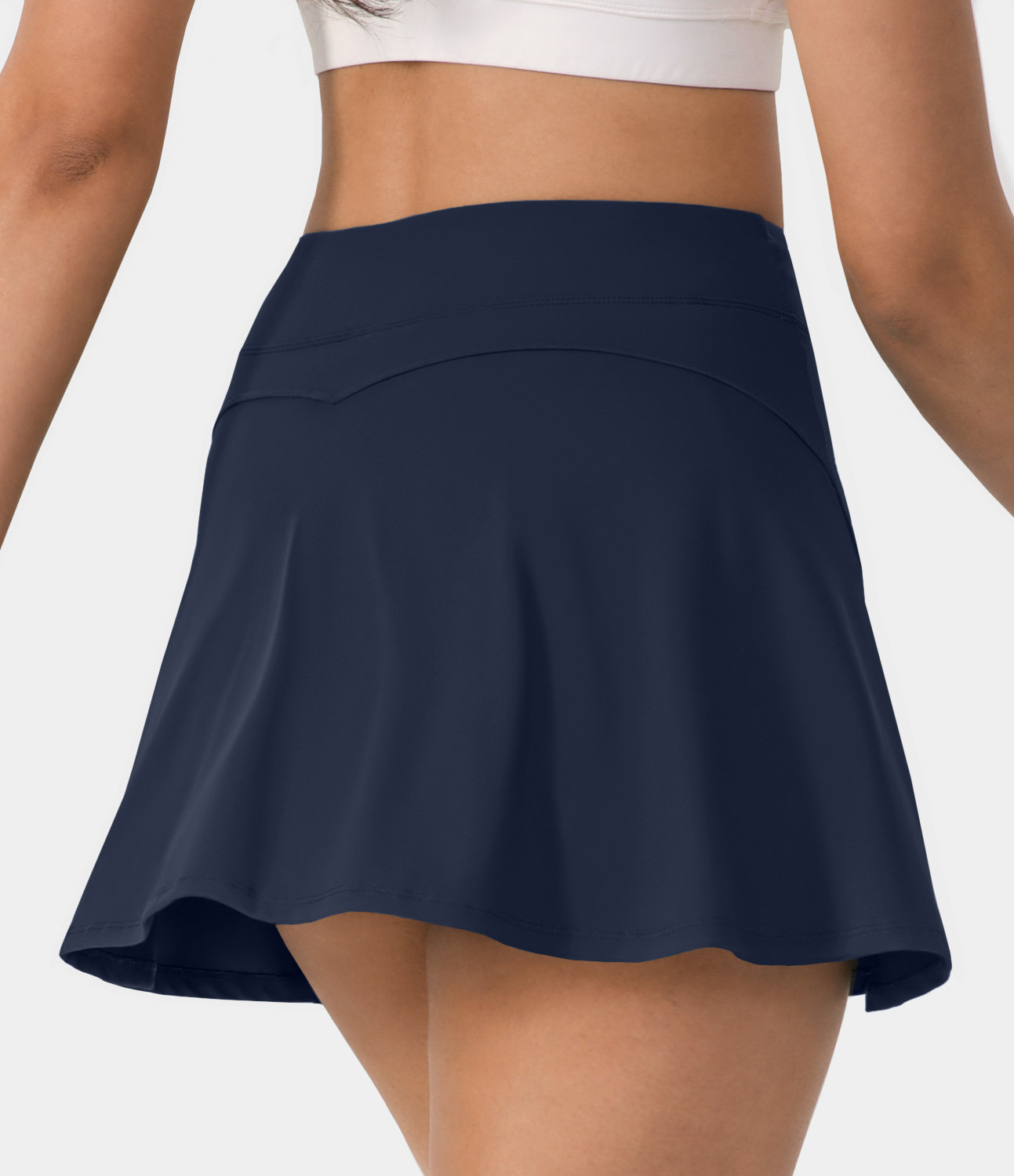 Halara Solid Hidden Side Pocket 2-in-1 Tennis Skirt  - Midnight Blue - L midi skirt a line skirt golfing skirt pleated tennis skirt 