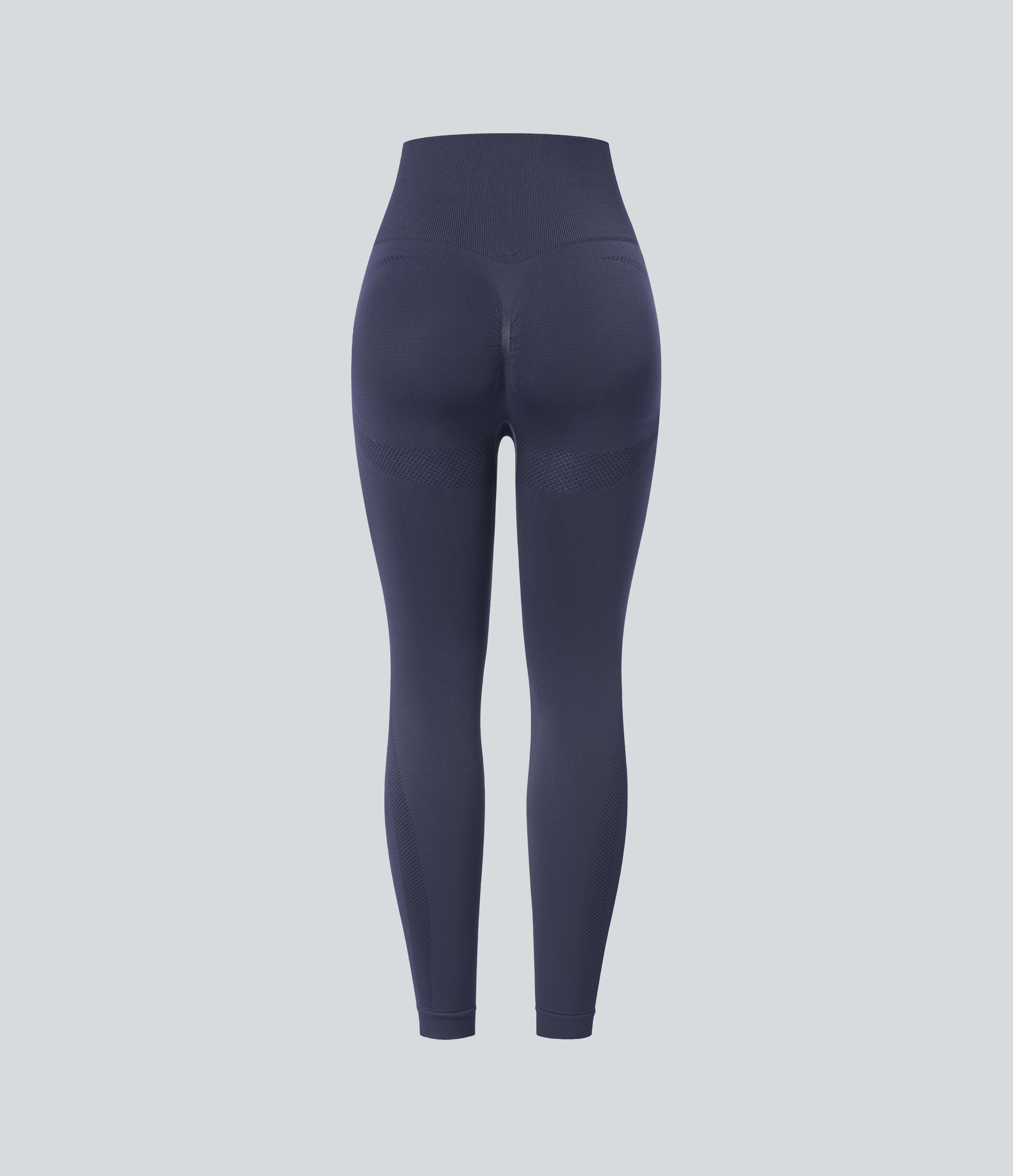 Halara Seamless Flow High Waisted Ruched 7/8 Yoga Leggings  - Peacoat - XS(7/8) gym leggings leggings with pockets leggings with butt lift 