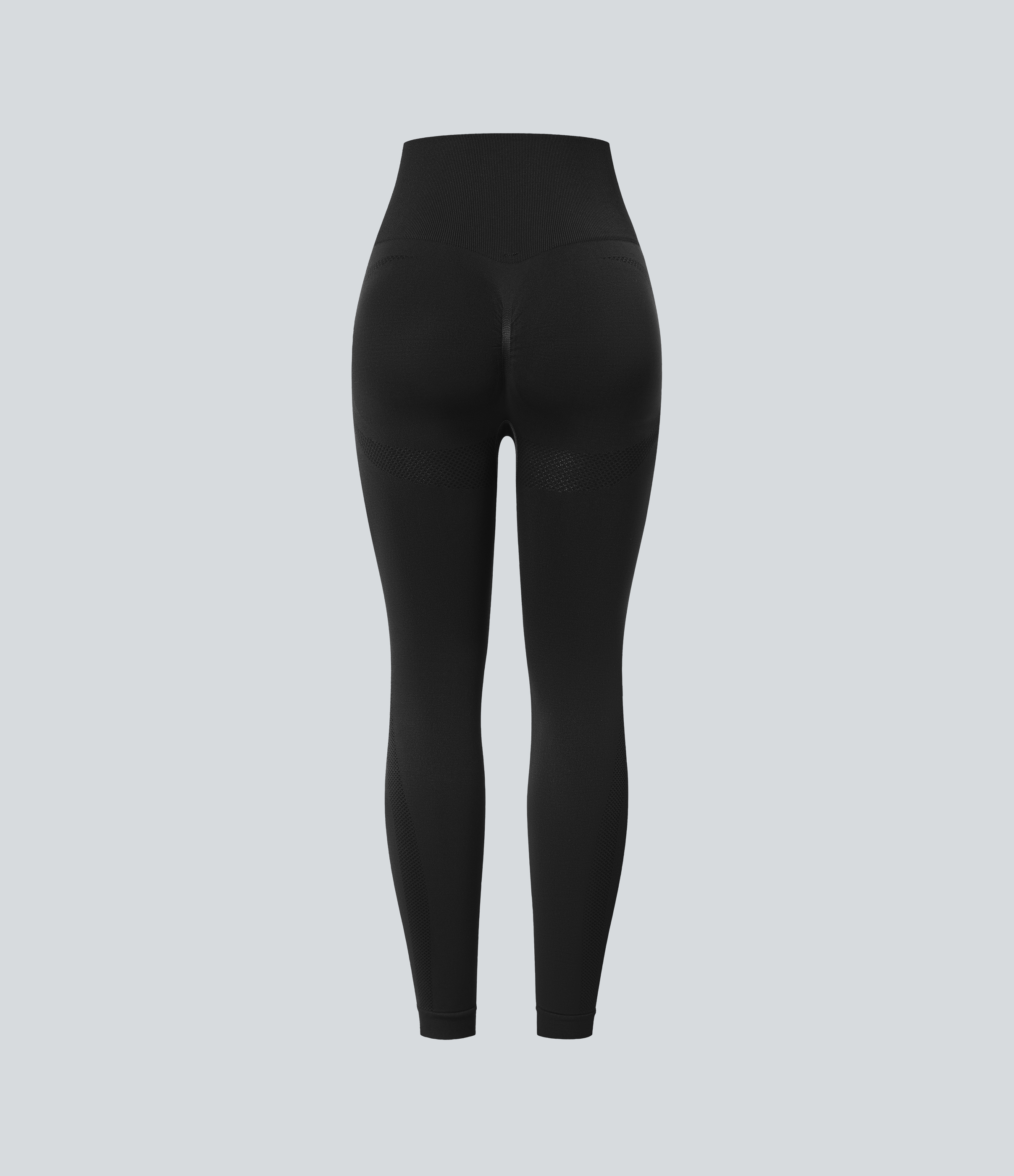 Halara Seamless Flow High Waisted Ruched 7/8 Yoga Leggings  - Black - M(7/8) gym leggings leggings with pockets leggings with butt lift 