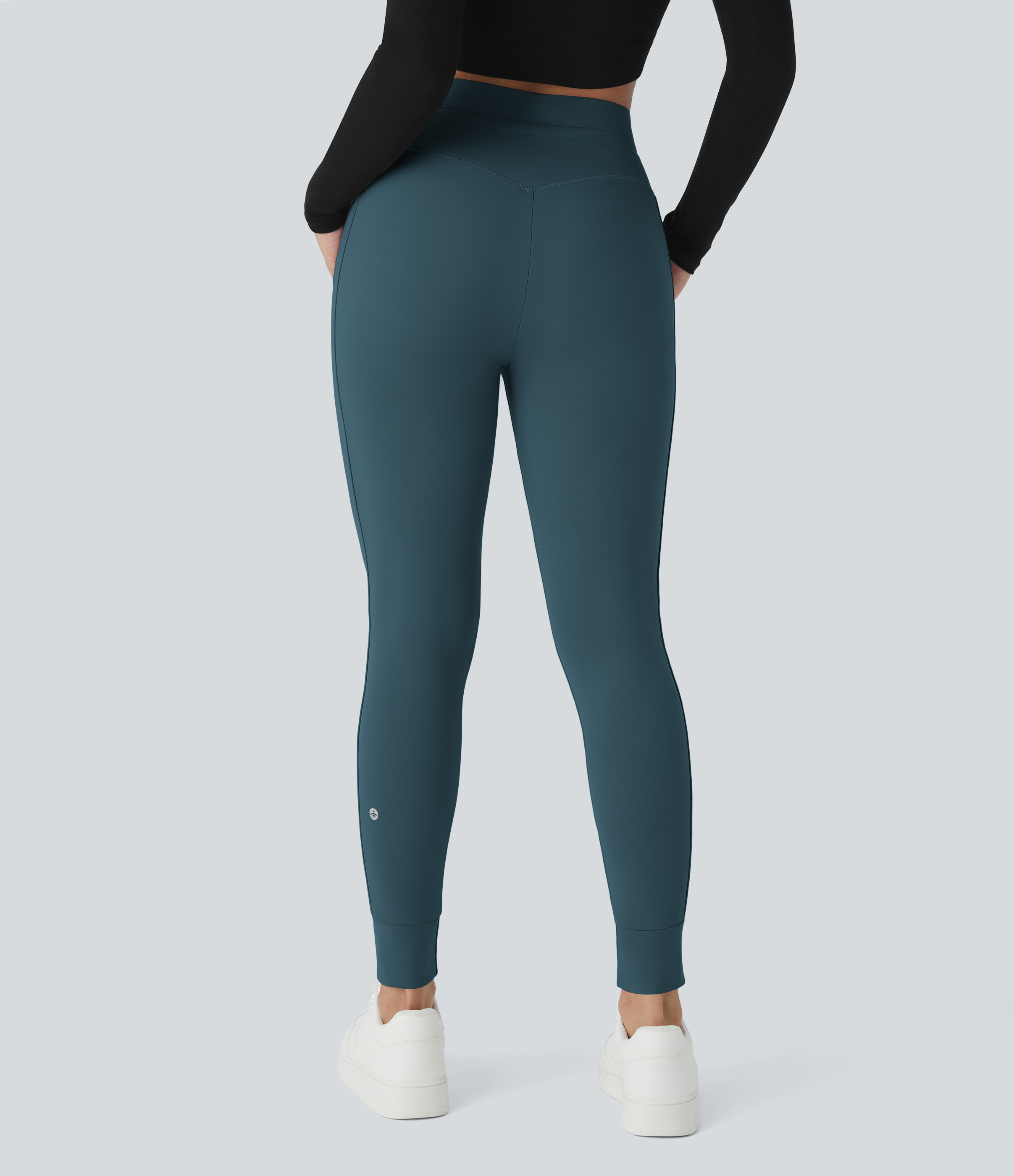 Halara Cloudfulв„ў Air Fabric High Waisted Drawstring Side Pocket Plain Cool Touch Full Length Joggers  - Ink Green - XL(regular) 