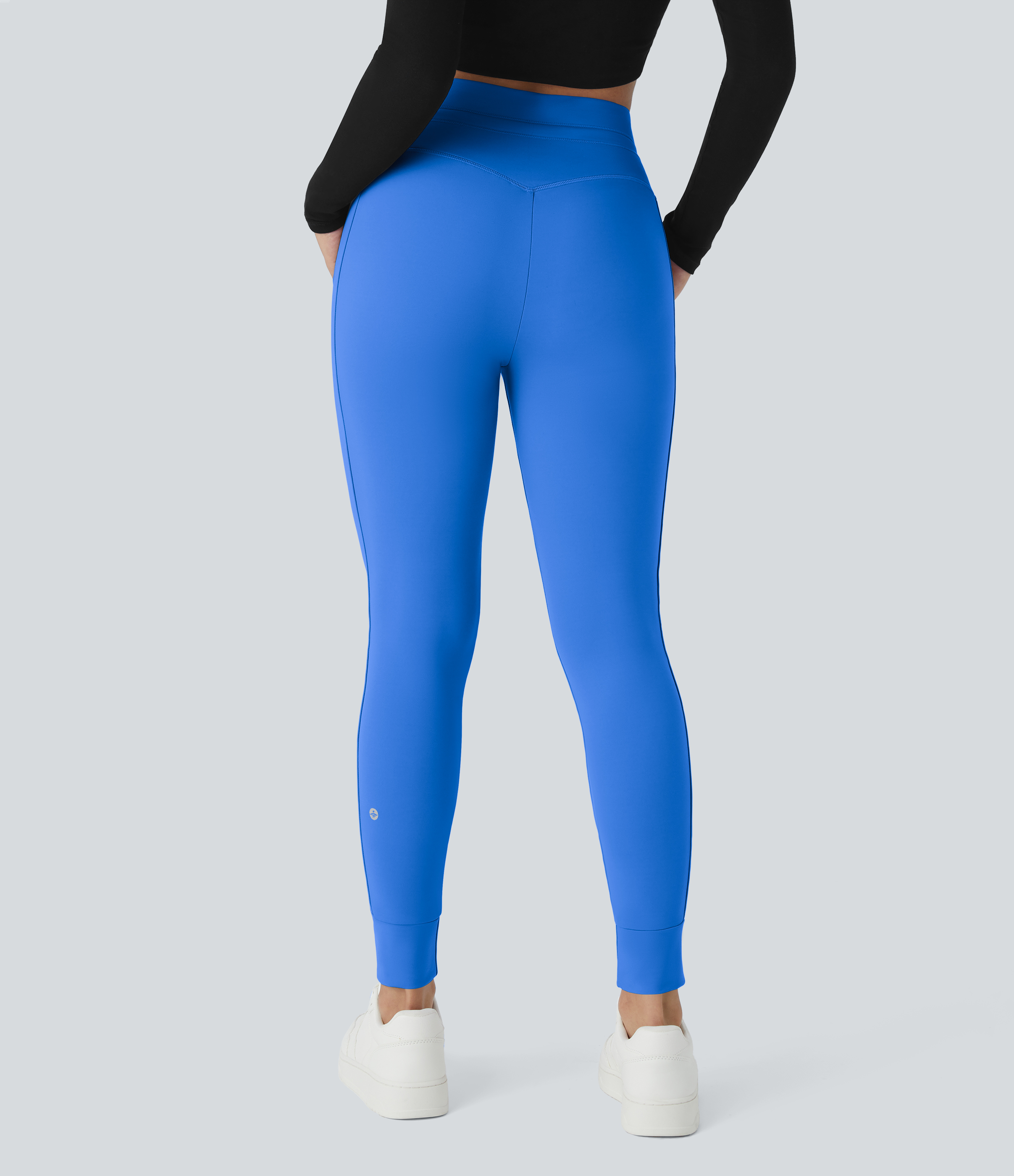 Halara Softlyzeroв„ў Airy High Waisted Drawstring Side Pocket Plain Cool Touch Full Length Joggers-UPF50+  - Elegant Blue - S(petite) 