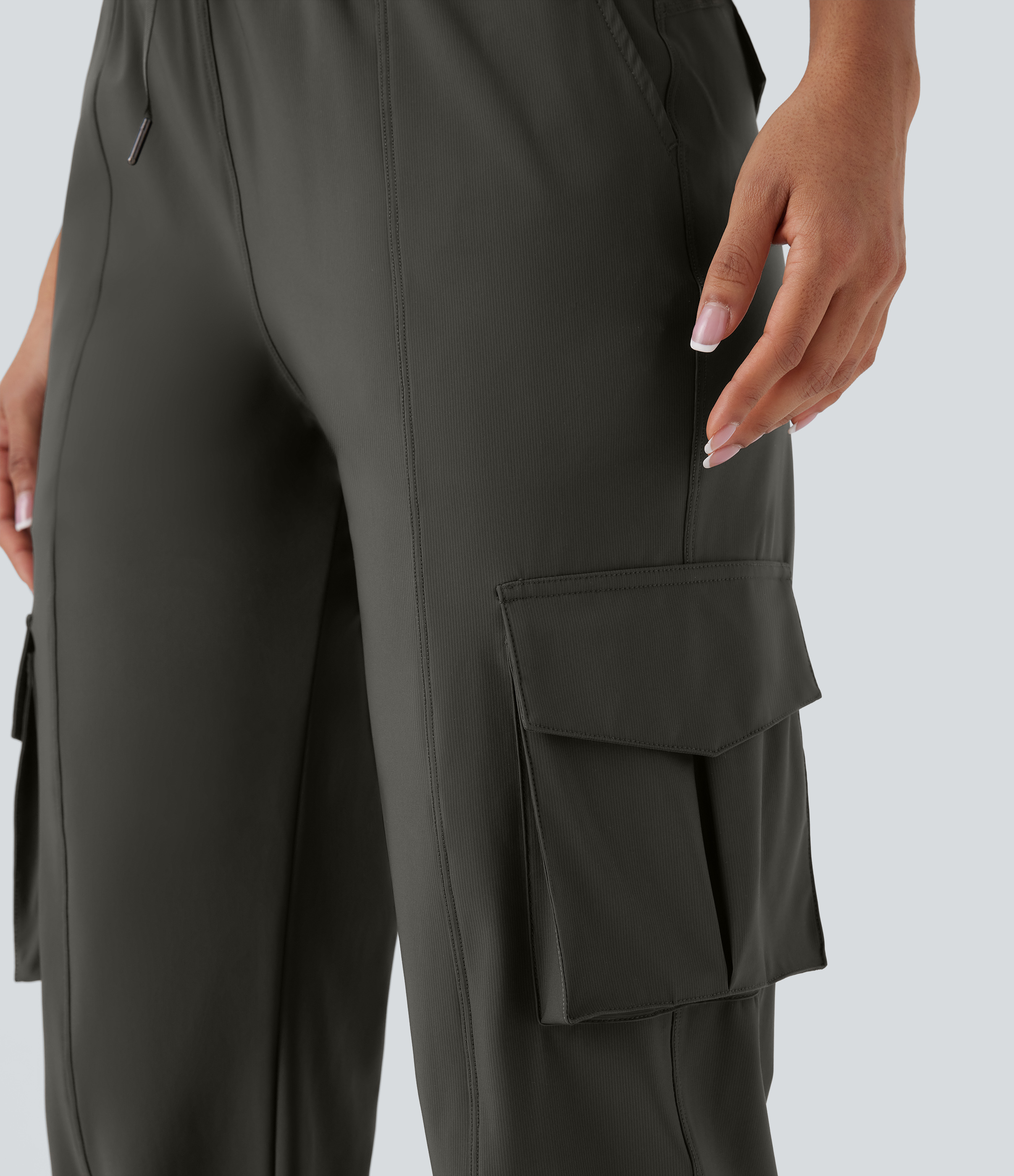 Halara High Waisted Drawstring Multiple Pockets Dance Cargo Joggers  - Forest Night - XL(regular) 