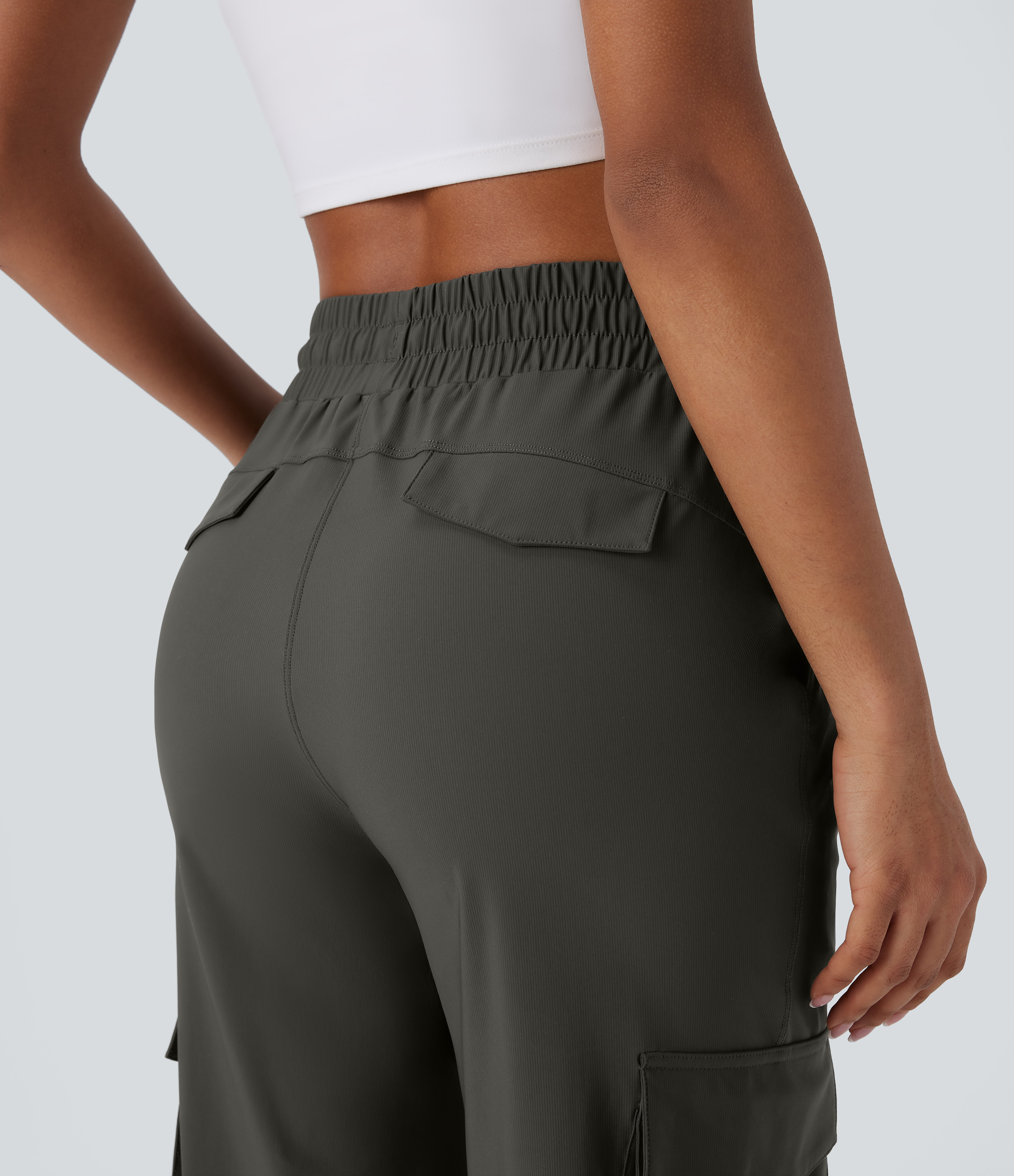 Halara High Waisted Drawstring Multiple Pockets Dance Cargo Joggers  - Forest Night - XL(regular) 