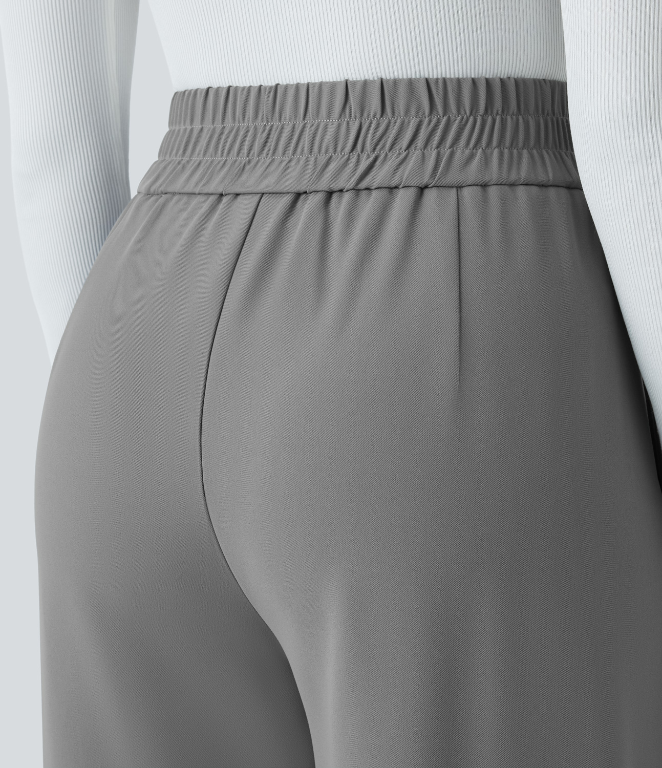 Halara High Waisted Button Zipper Plicated Side Pocket Relaxed Fit Straight Leg Work Pants  - Mockingbird - M(regular) sweatpants 