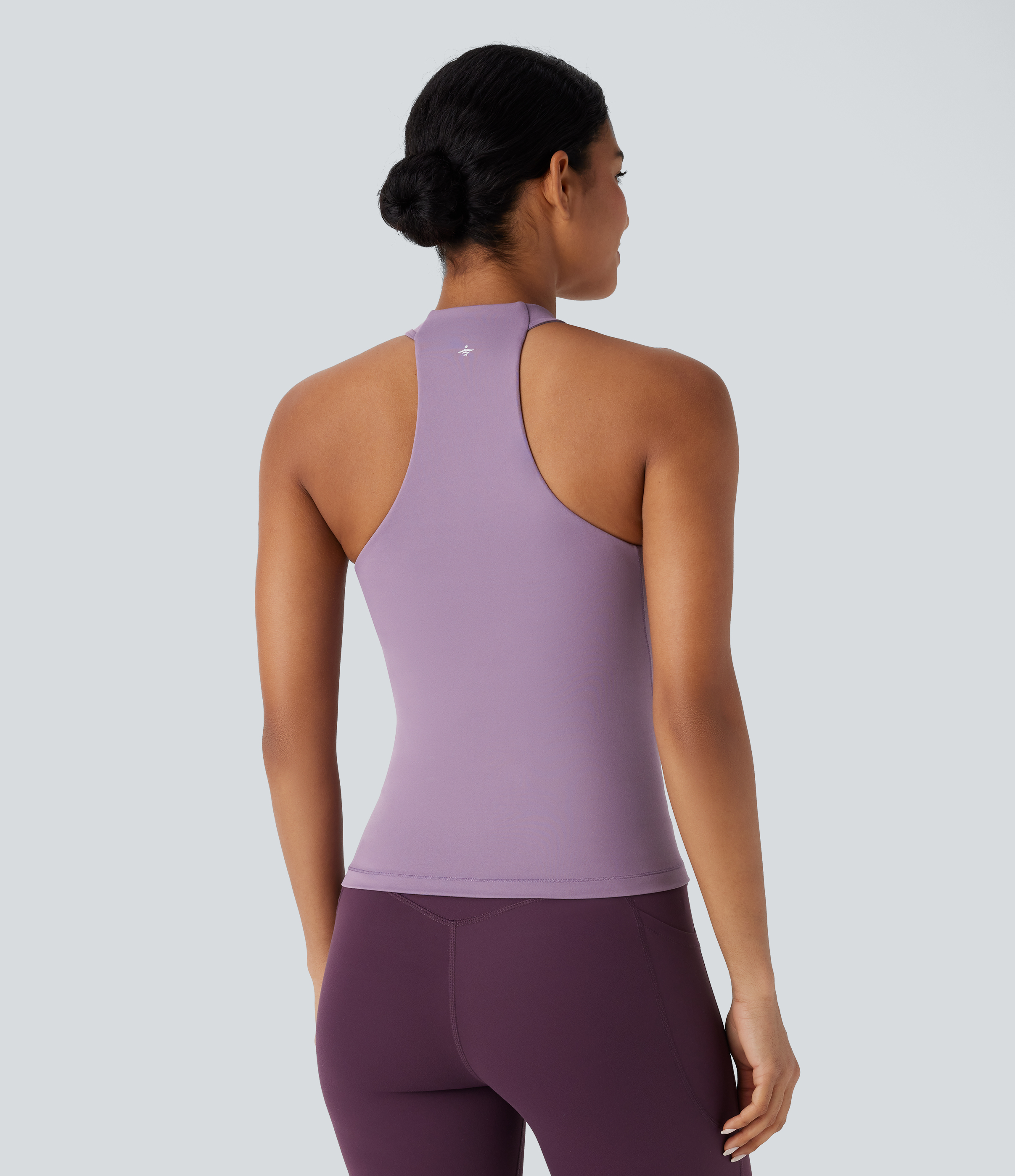 Halara Softlyzeroв„ў Round Neck Backless Yoga Sports Top-UPF50+  - Cinnabar Purple - XL 