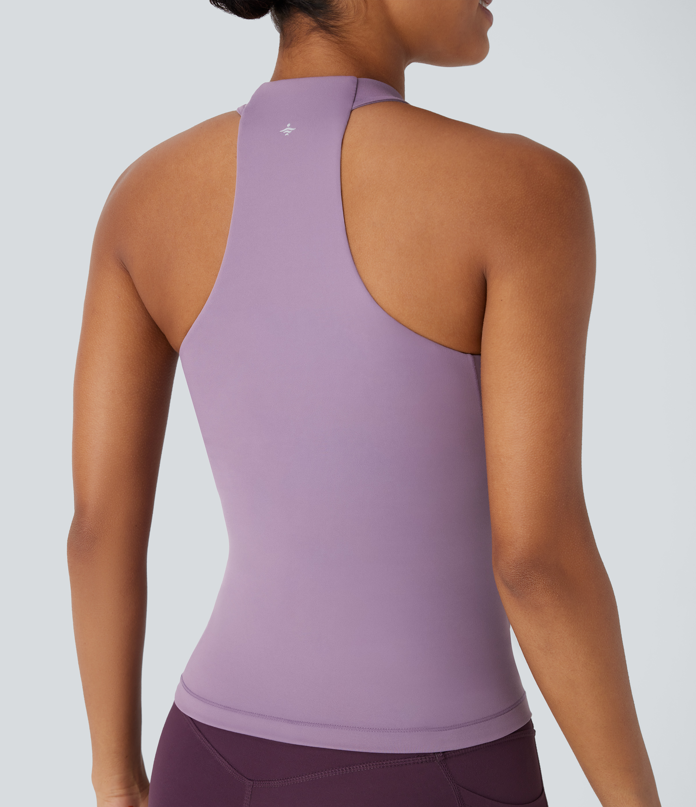Halara Softlyzeroв„ў Round Neck Backless Yoga Sports Top-UPF50+  - Cinnabar Purple - XL 