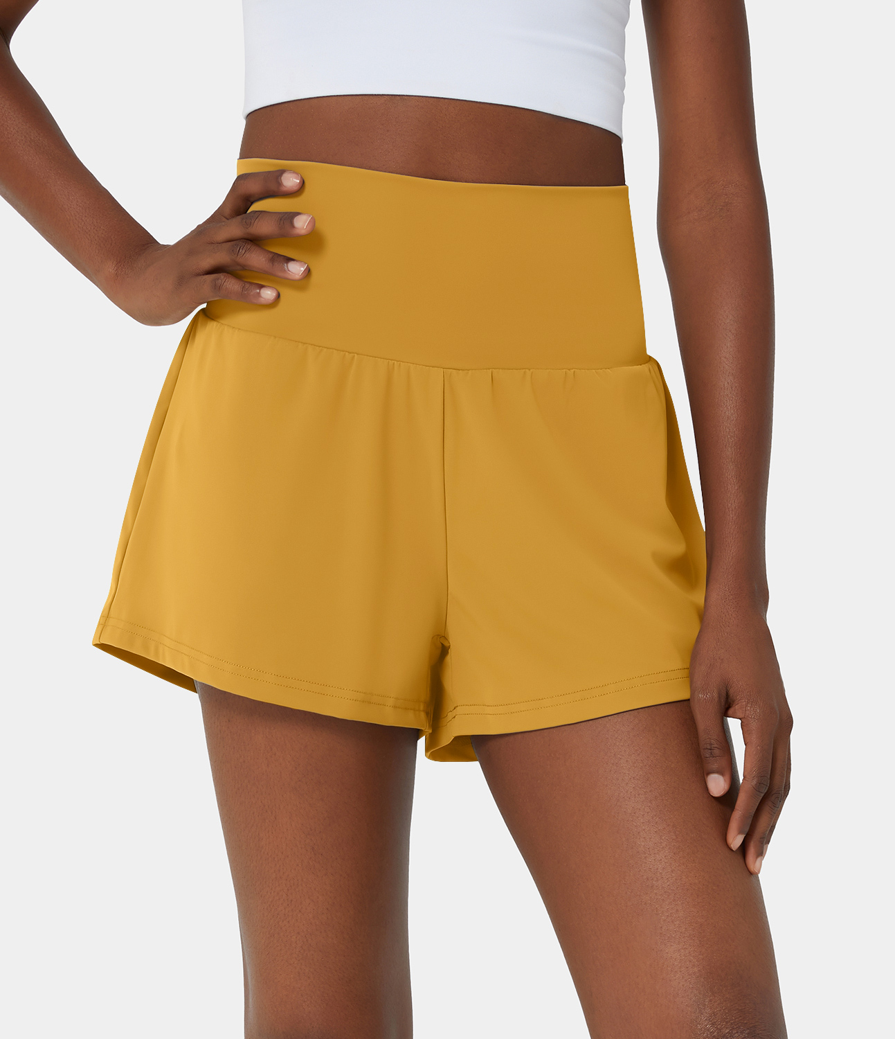 Women's Back Pocket Plus Side Hidden Pocket 2in1 Gym Shorts 3" HALARA