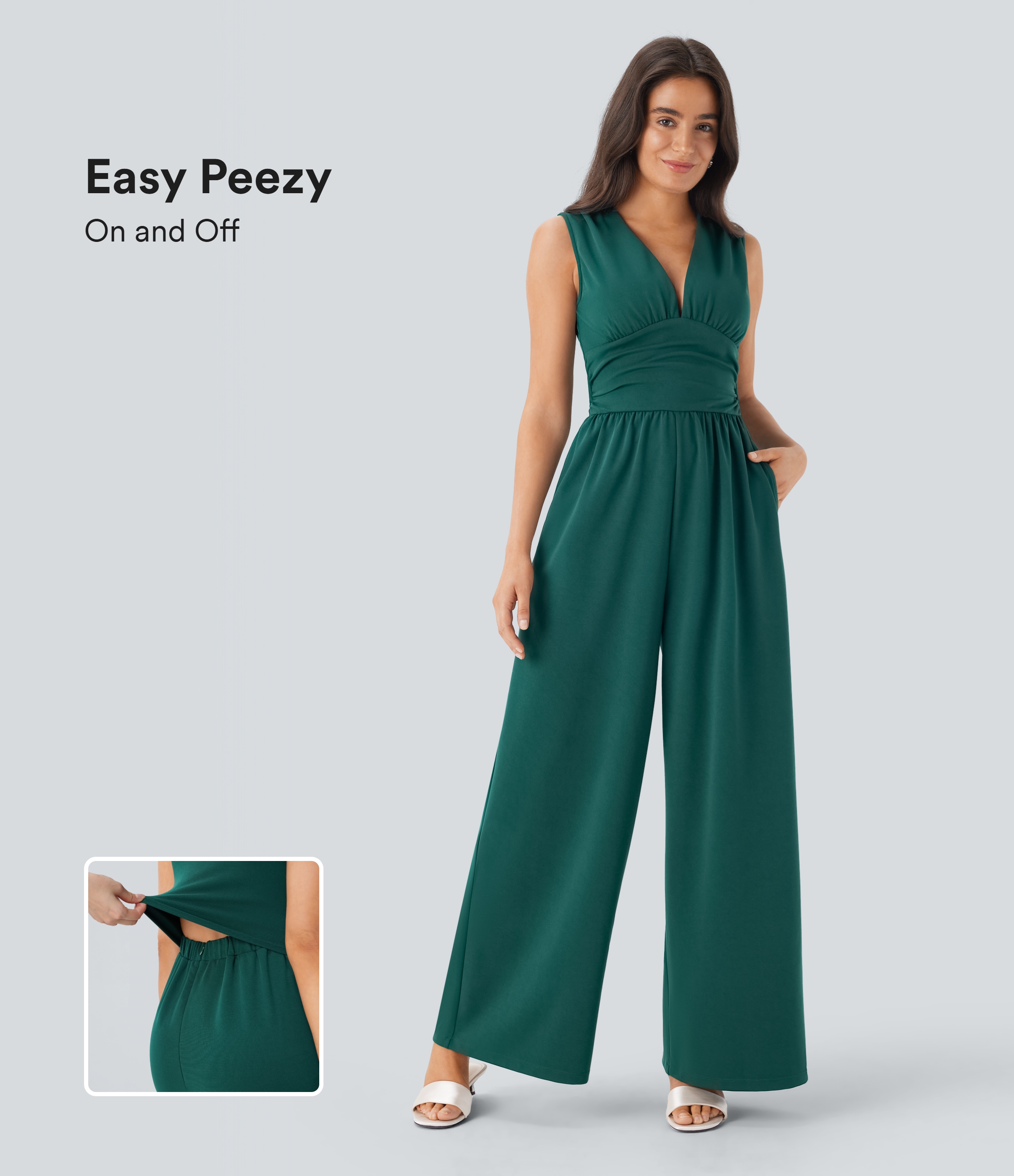 thumbnail image 2 of BesserBay Girls Floral Halter Neck Jumpsuit - Sleeveless Summer Romper With Pockets (Ages 5-14) 2 of 10