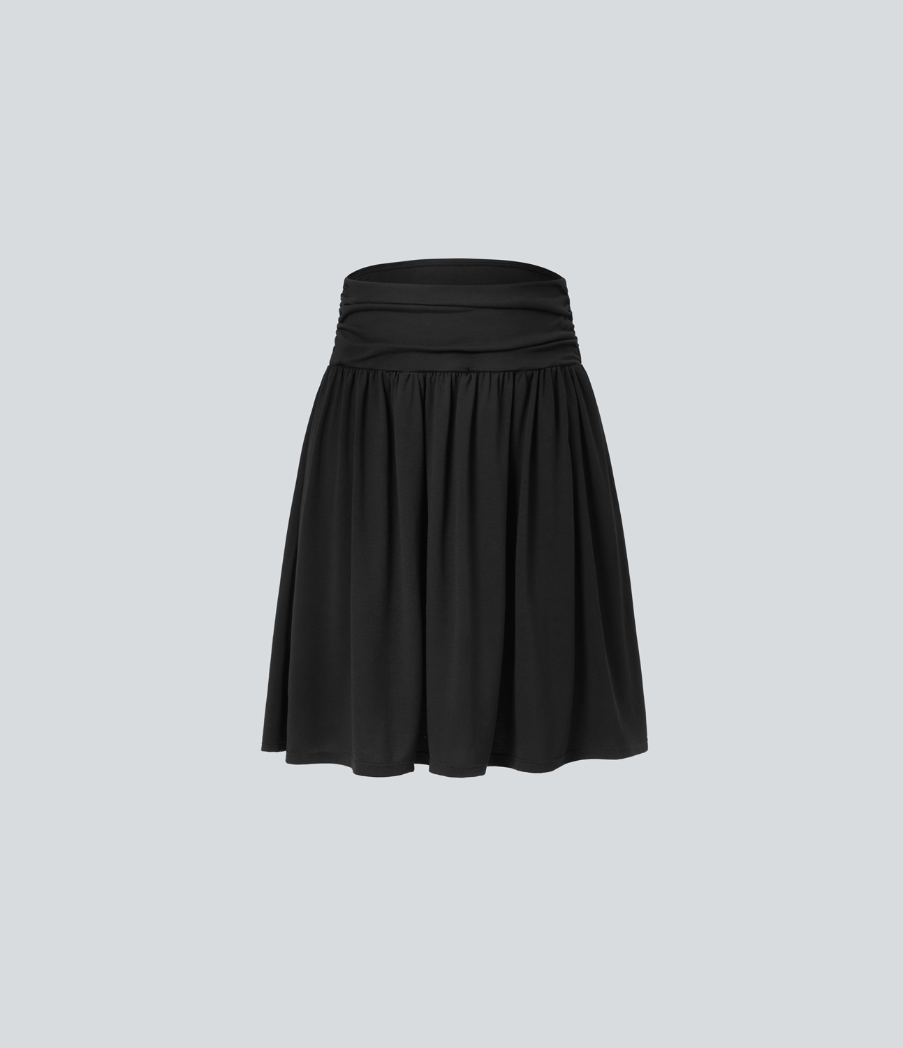 Halara High Waisted Ruched Side Pocket Flowy Resort Skirt  - Black - M(regular) 