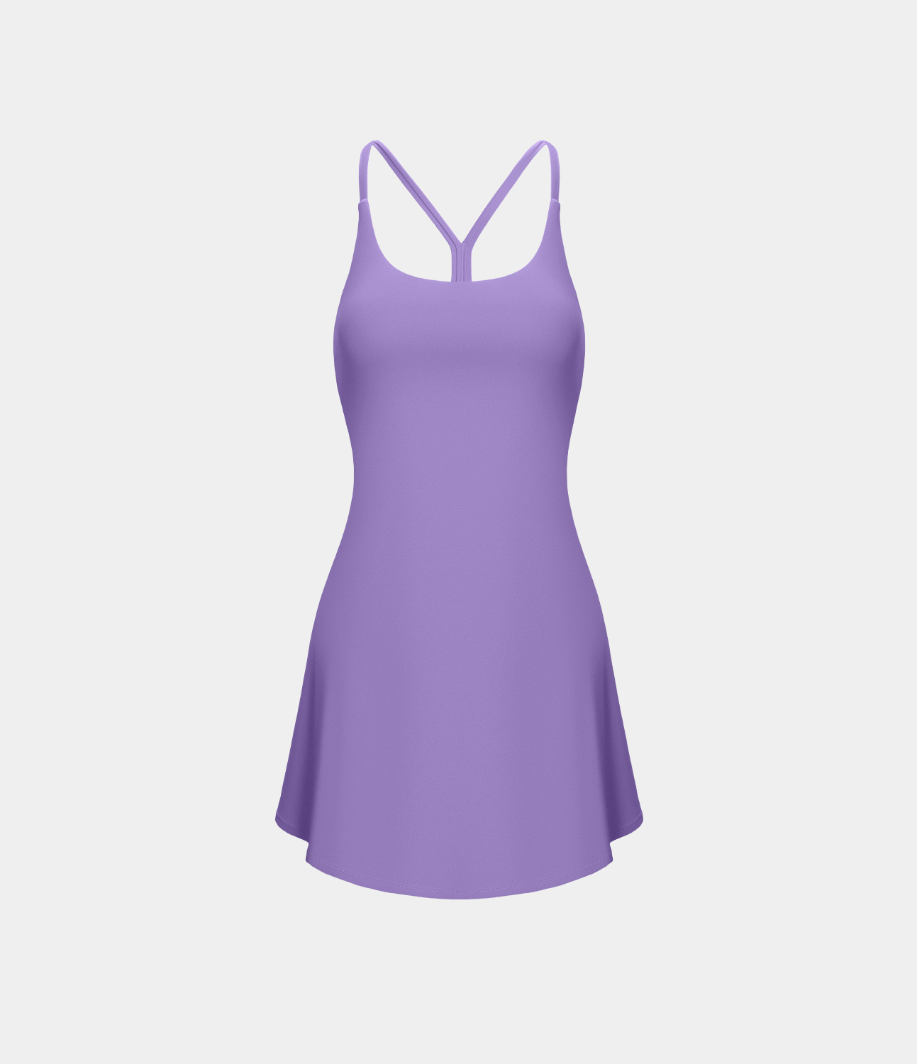 Halara Softlyzeroв„ў Airy Backless Cut Out 2-in-1 Pocket Cool Touch Mini Activity Dress-UPF50+ Workout Dress - Iris Flower Purple - S 