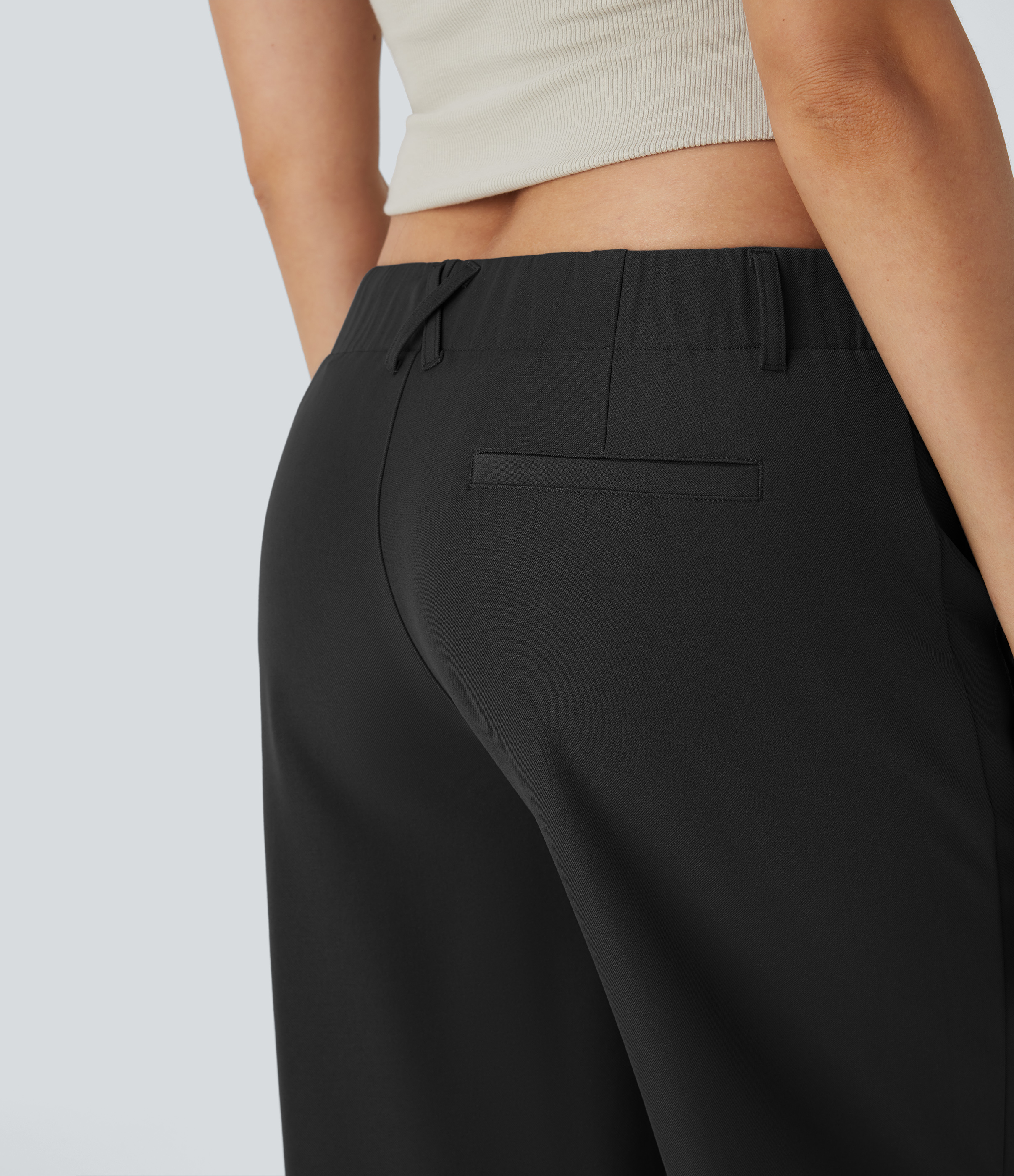 Halara Low Rise Side Pocket Straight Leg Casual Pants  - Black - S(regular) sweatpants jogger pants stacked sweatpants cargo joggers 