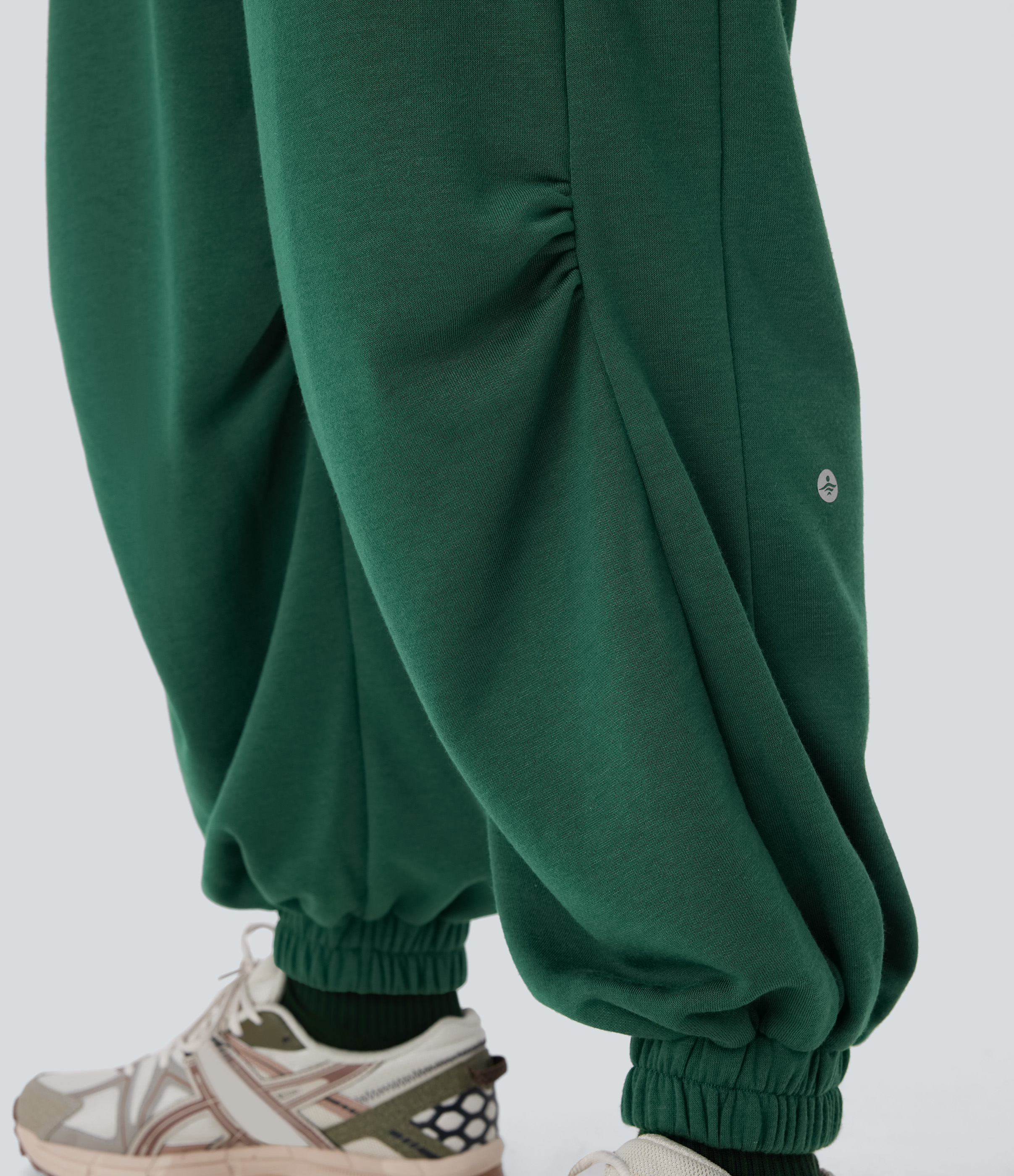 Halara High Waisted Drawstring Side Pocket Running Joggers  - Posy Green - L(regular) 