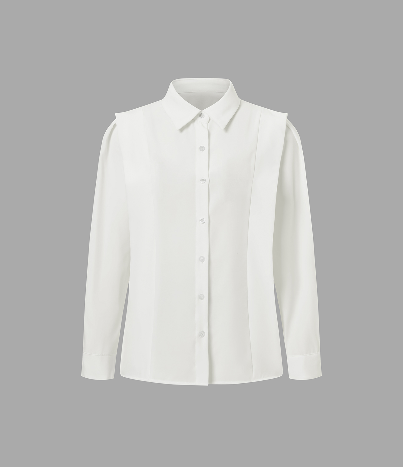 Halara Collared Button Long Sleeve Casual Shirt  - White - XS 