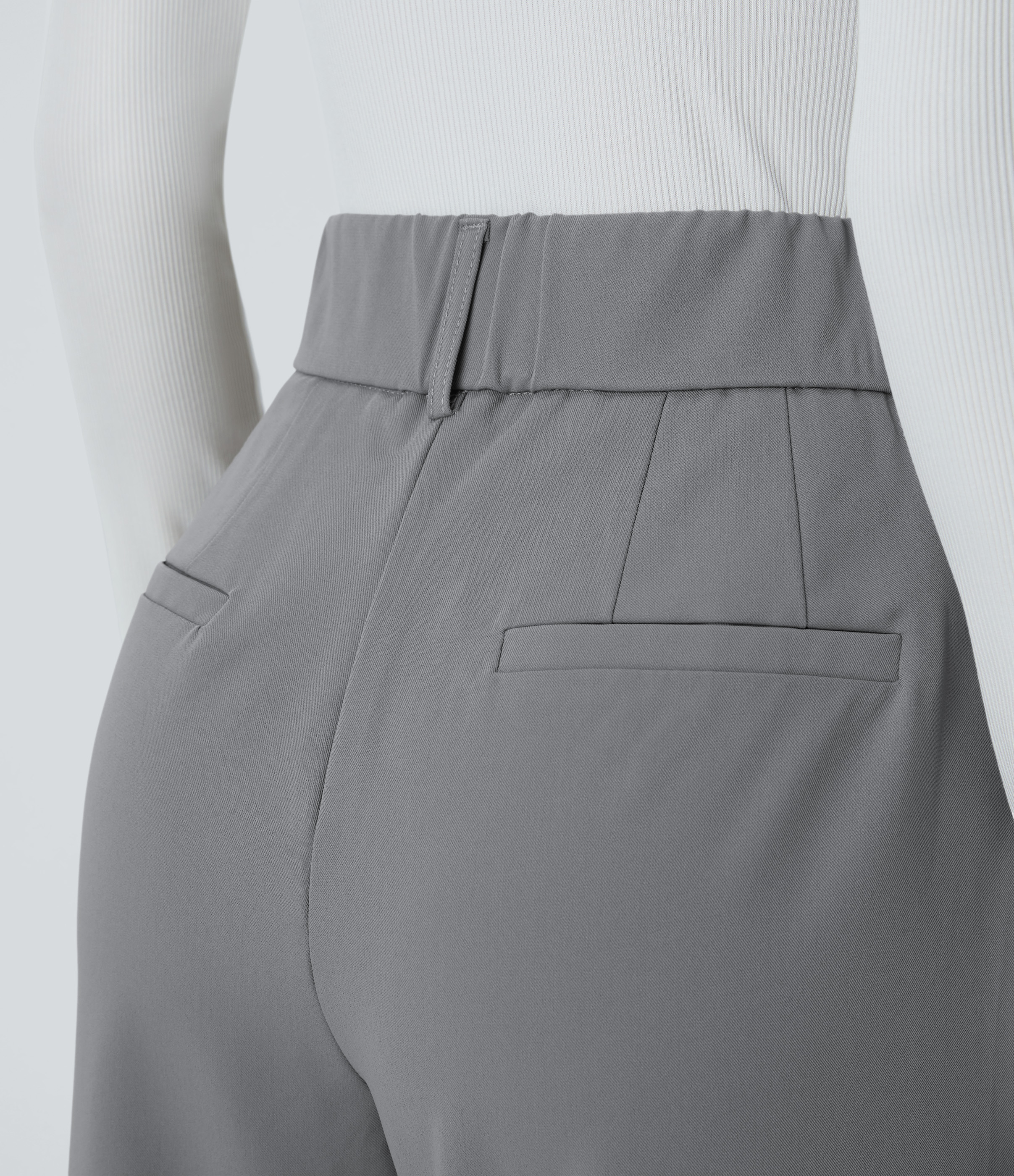 Halara High Waisted Side Pocket Solid Work Tapered Suit Pants  - Griffin - M(regular) sweatpants jogger pants stacked sweatpants 
