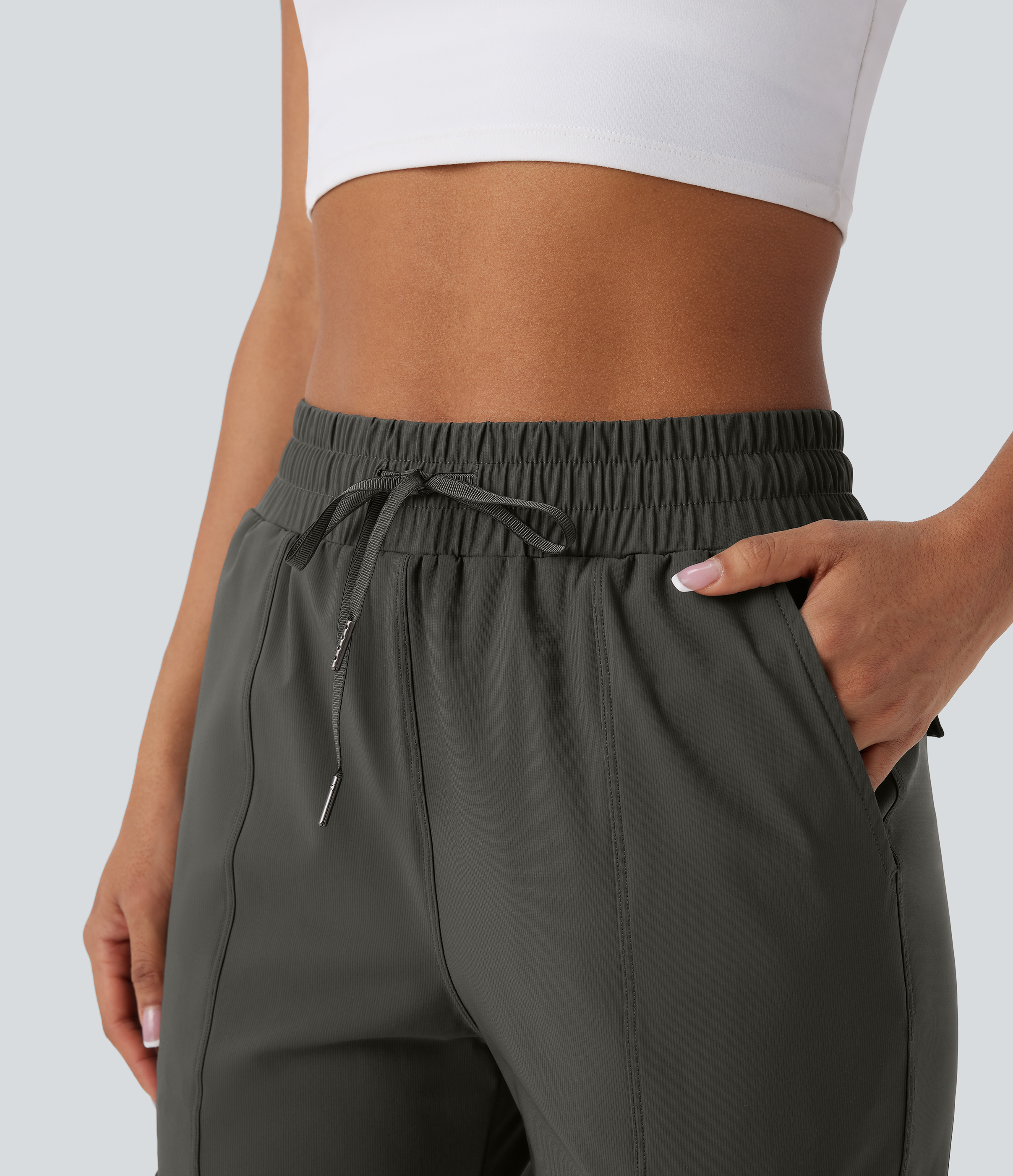 Halara High Waisted Drawstring Multiple Pockets Dance Cargo Joggers  - Forest Night - XL(regular) 
