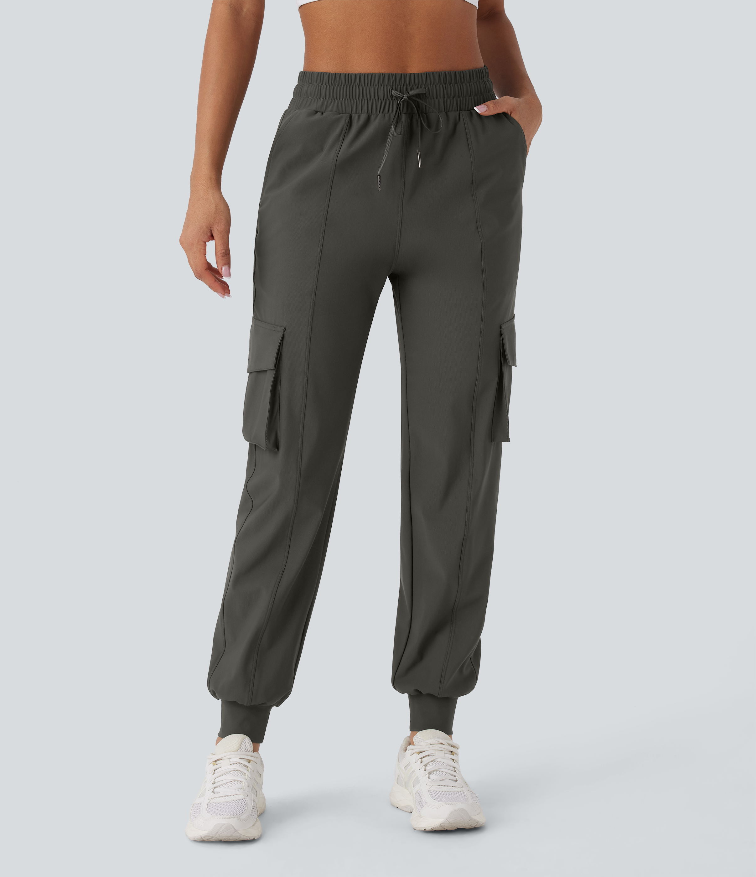 Halara High Waisted Drawstring Multiple Pockets Dance Cargo Joggers  - Forest Night - XL(regular) 