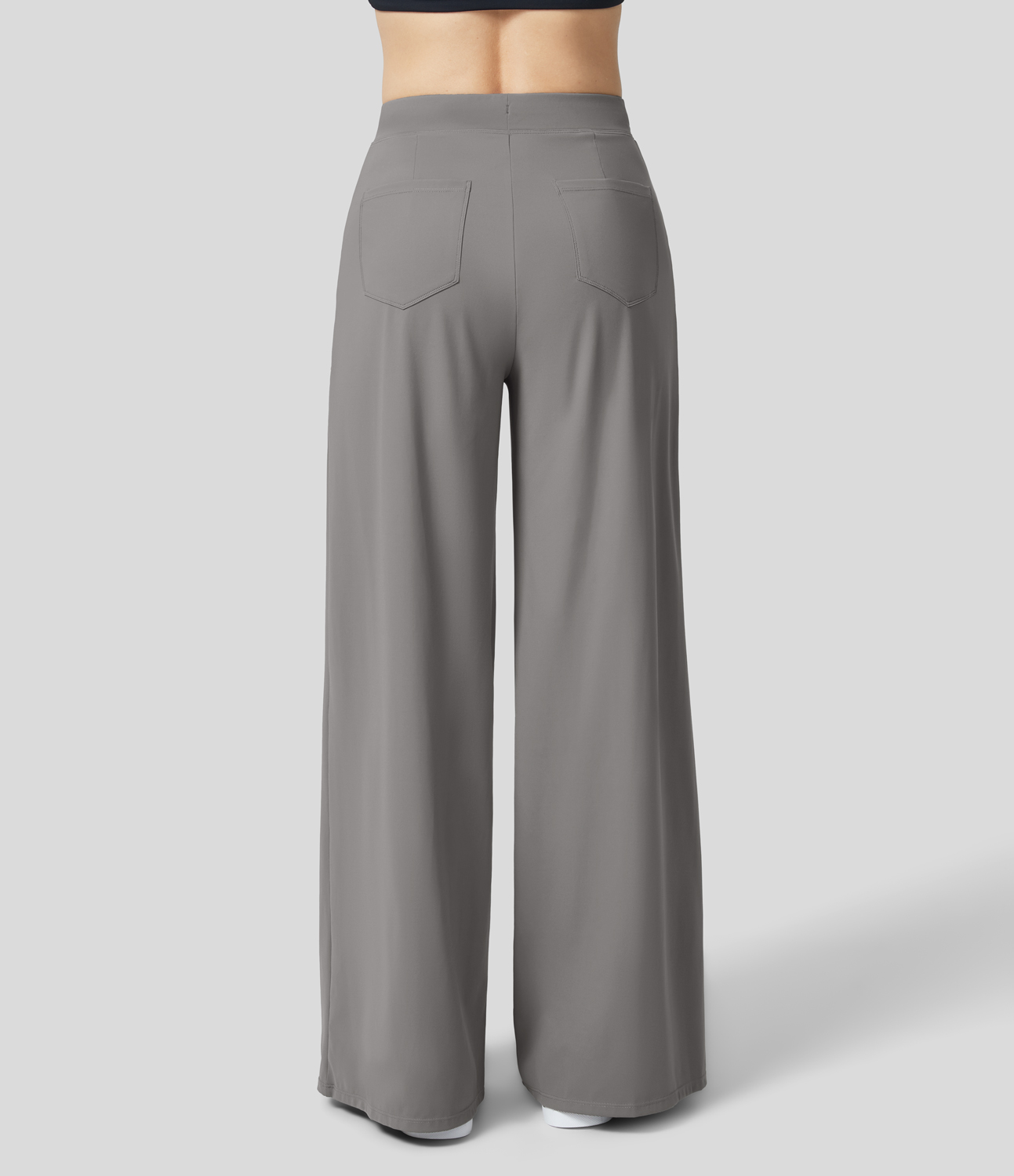 Halara High Waisted Drawstring Multiple Pockets Plicated Wide Leg Yoga Pants  - Steeple Gray - XS(regular) 