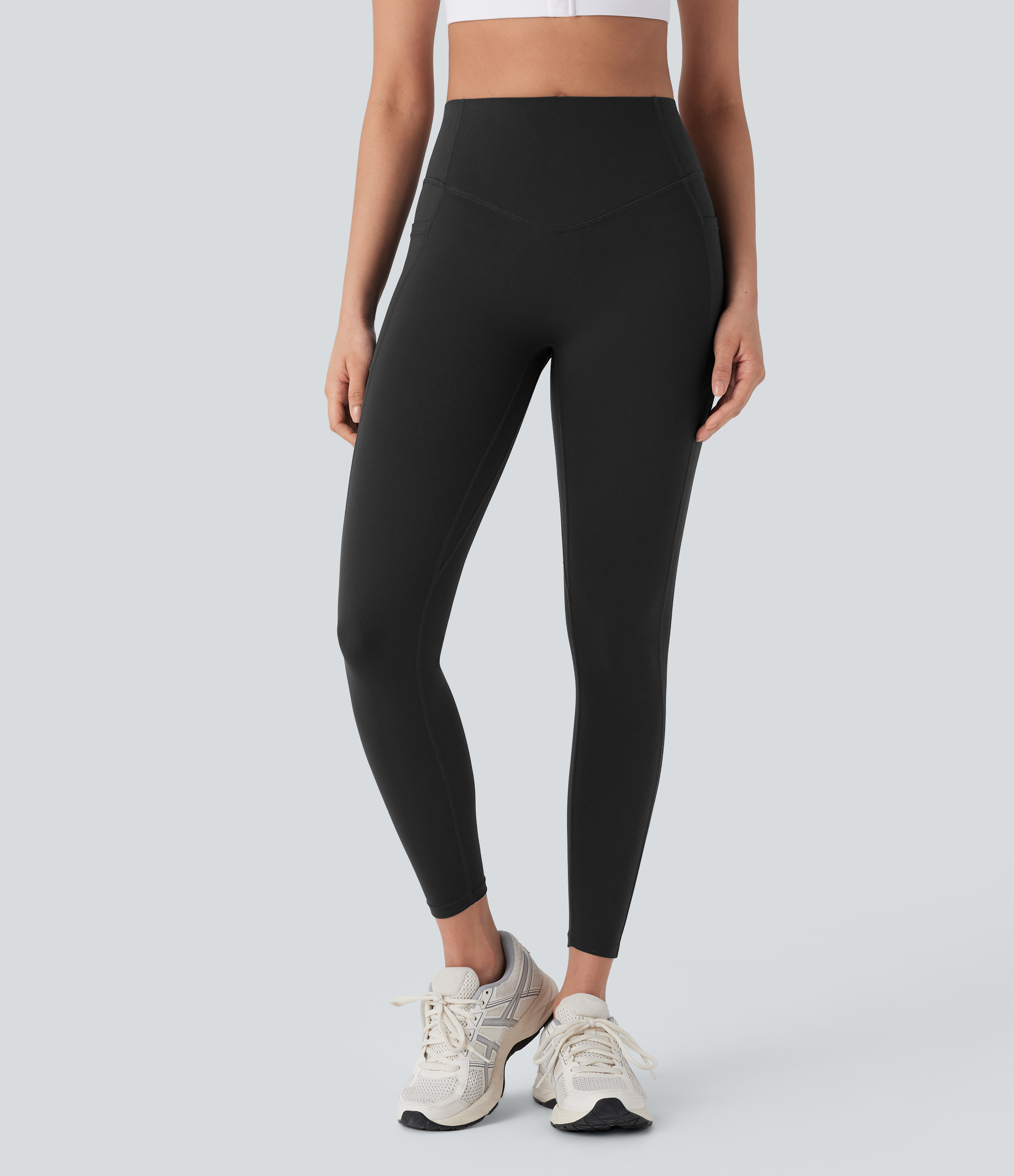Halara Halara UltraSculptв„ў SoCinched High Waisted Tummy Control Butt Lifting Ruched Side Pocket Shaping Yoga Leggings  - Black - XL(7/8) 