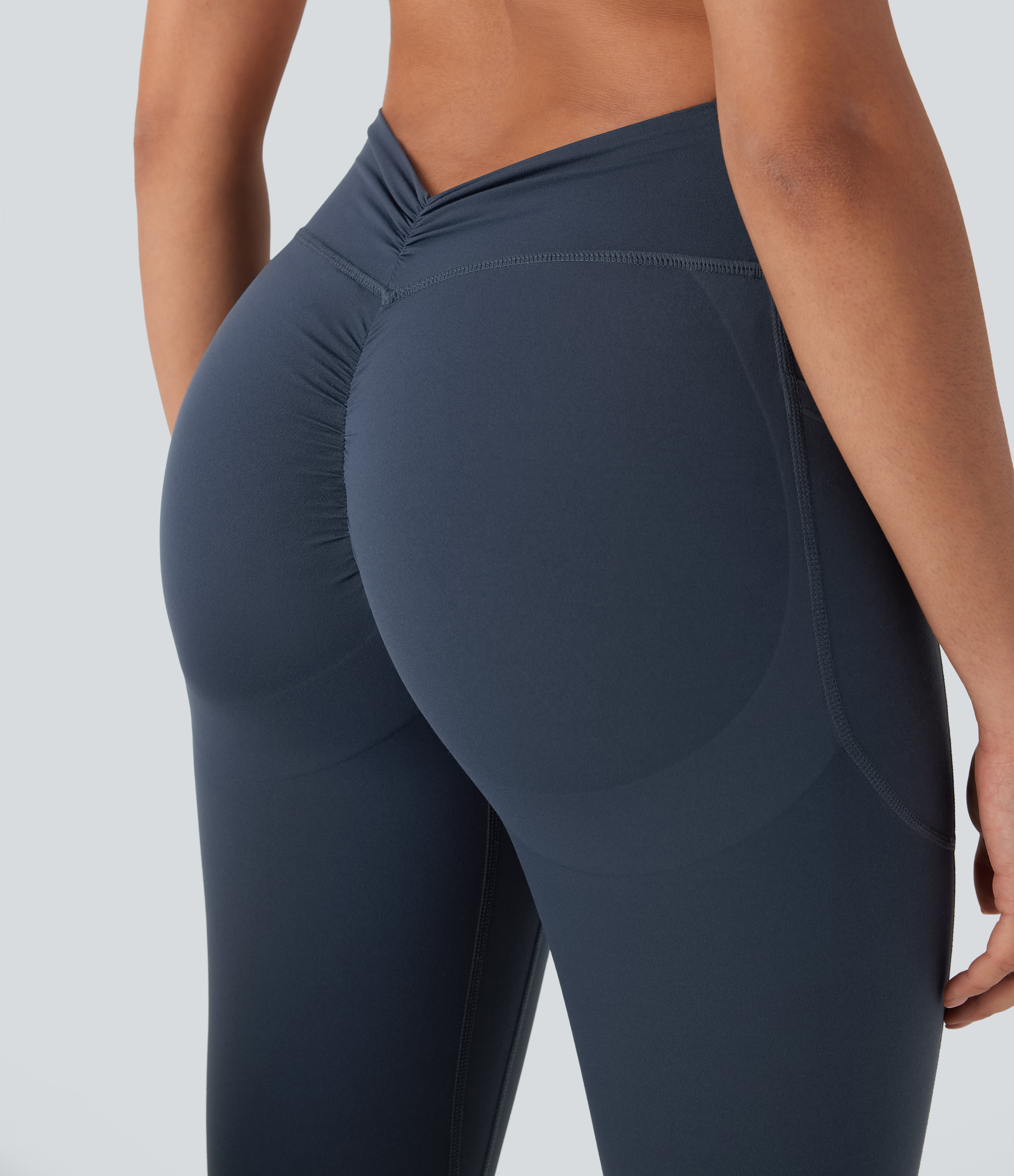Halara Halara UltraSculptв„ў SoCinched High Waisted Tummy Control Butt Lifting Ruched Side Pocket Shaping Yoga Leggings  - Carbon - XL(7/8) 