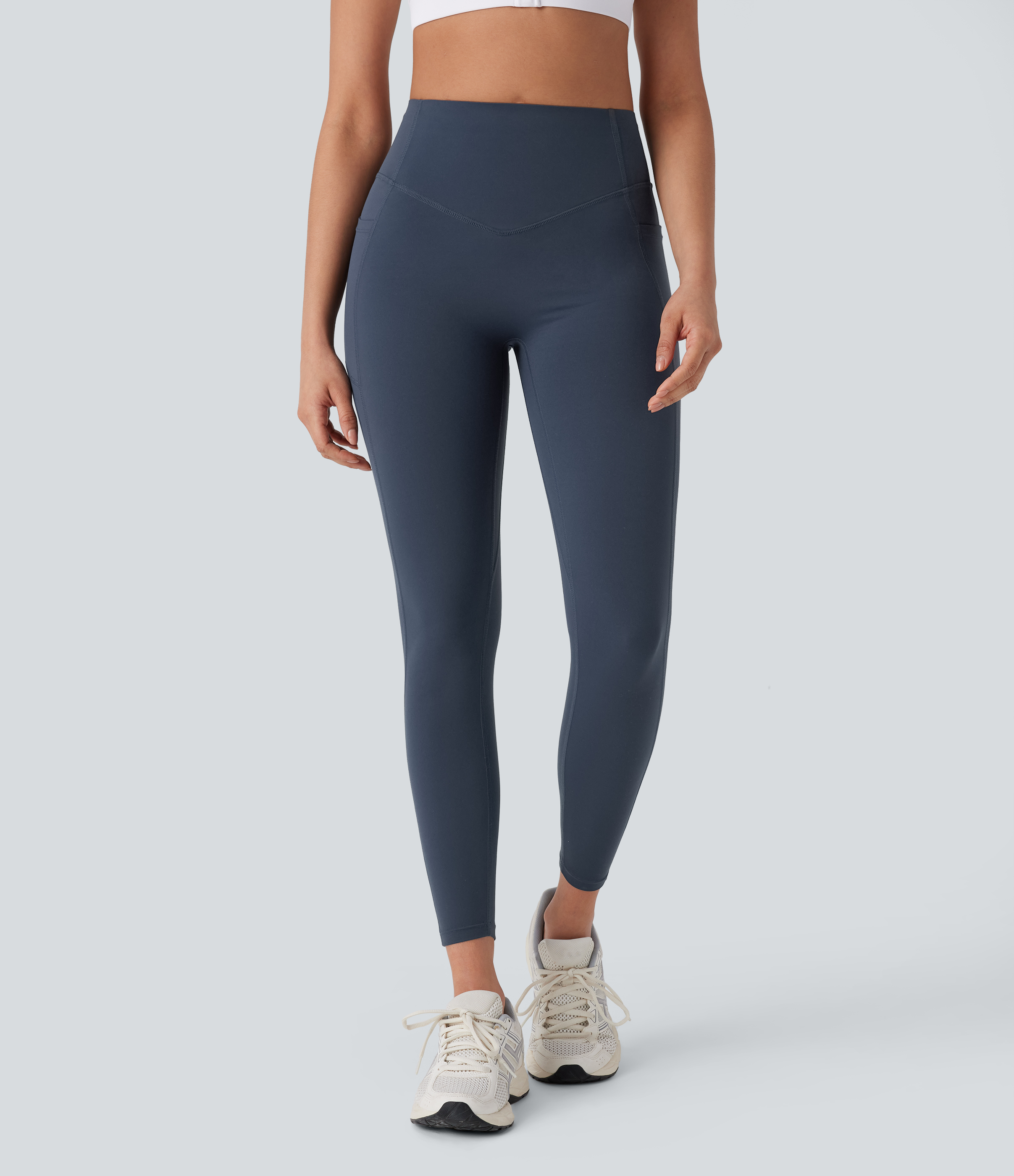 Halara Halara UltraSculptв„ў SoCinched High Waisted Tummy Control Butt Lifting Ruched Side Pocket Shaping Yoga Leggings  - Carbon - XL(7/8) 