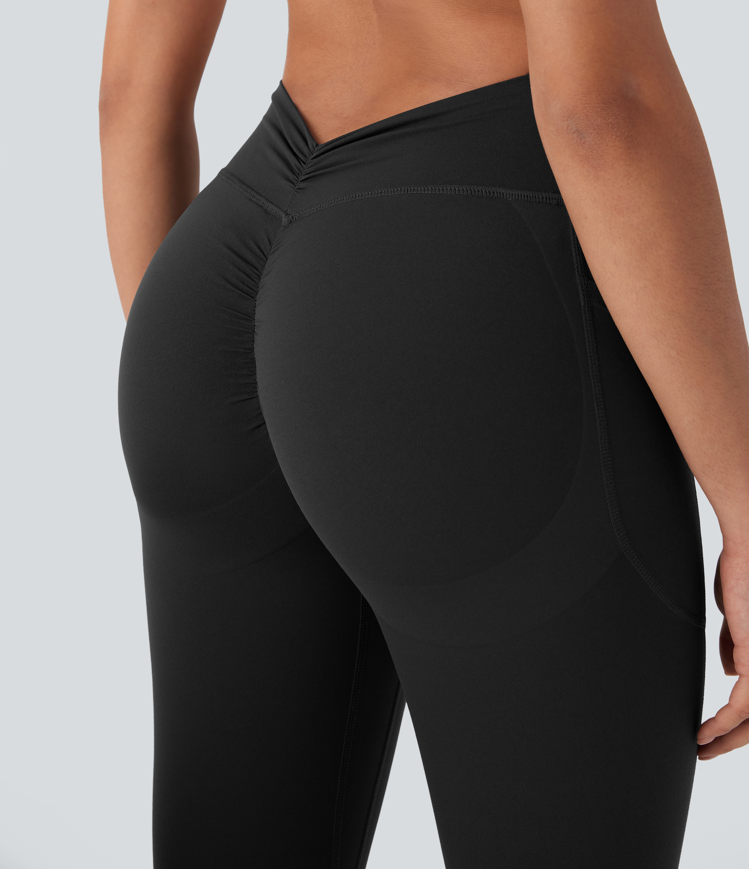 Halara Halara UltraSculptв„ў SoCinched High Waisted Tummy Control Butt Lifting Ruched Side Pocket Shaping Yoga Leggings  - Black - XL(7/8) 