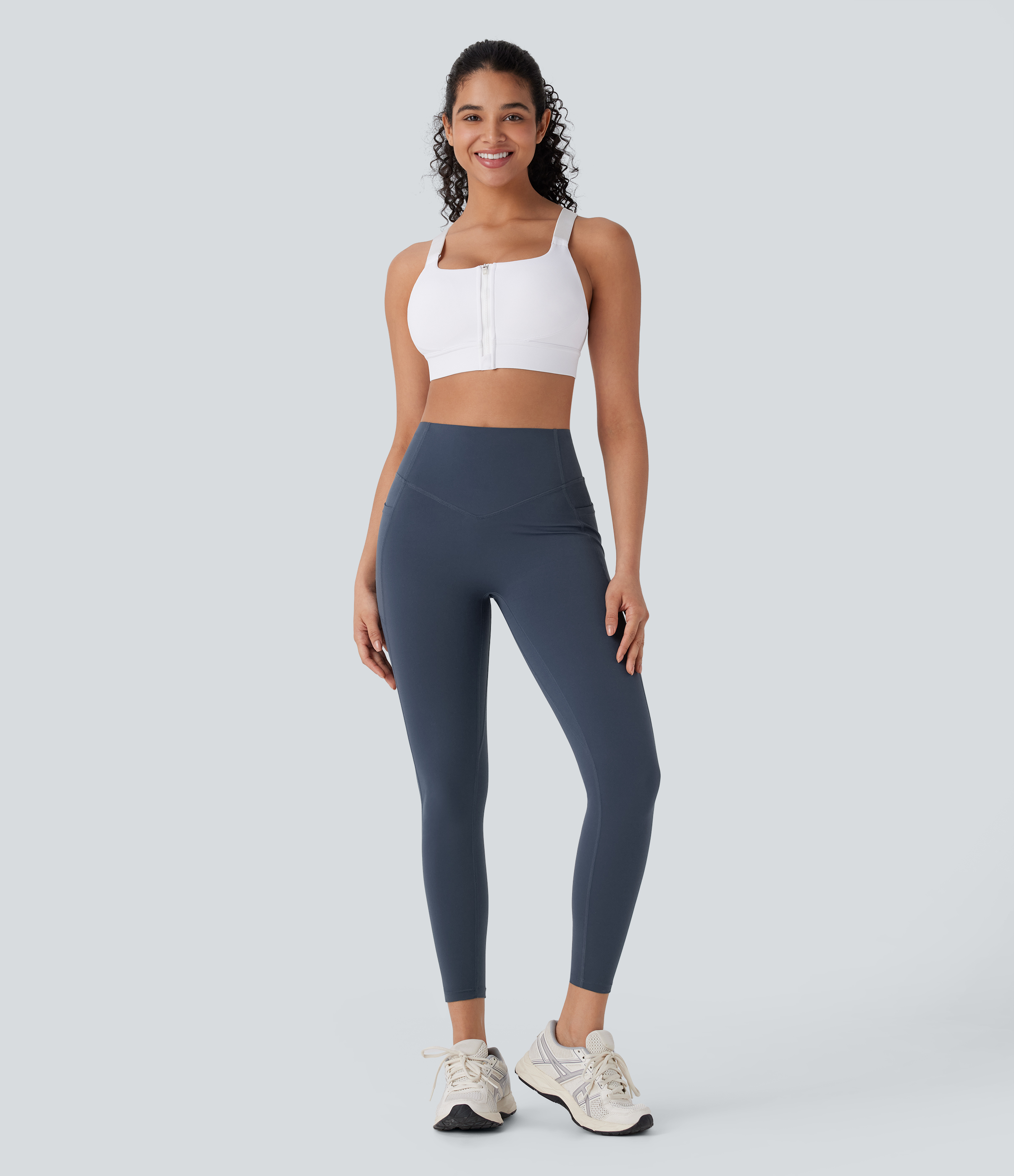 Halara Halara UltraSculptв„ў SoCinched High Waisted Tummy Control Butt Lifting Ruched Side Pocket Shaping Yoga Leggings  - Carbon - XL(7/8) 