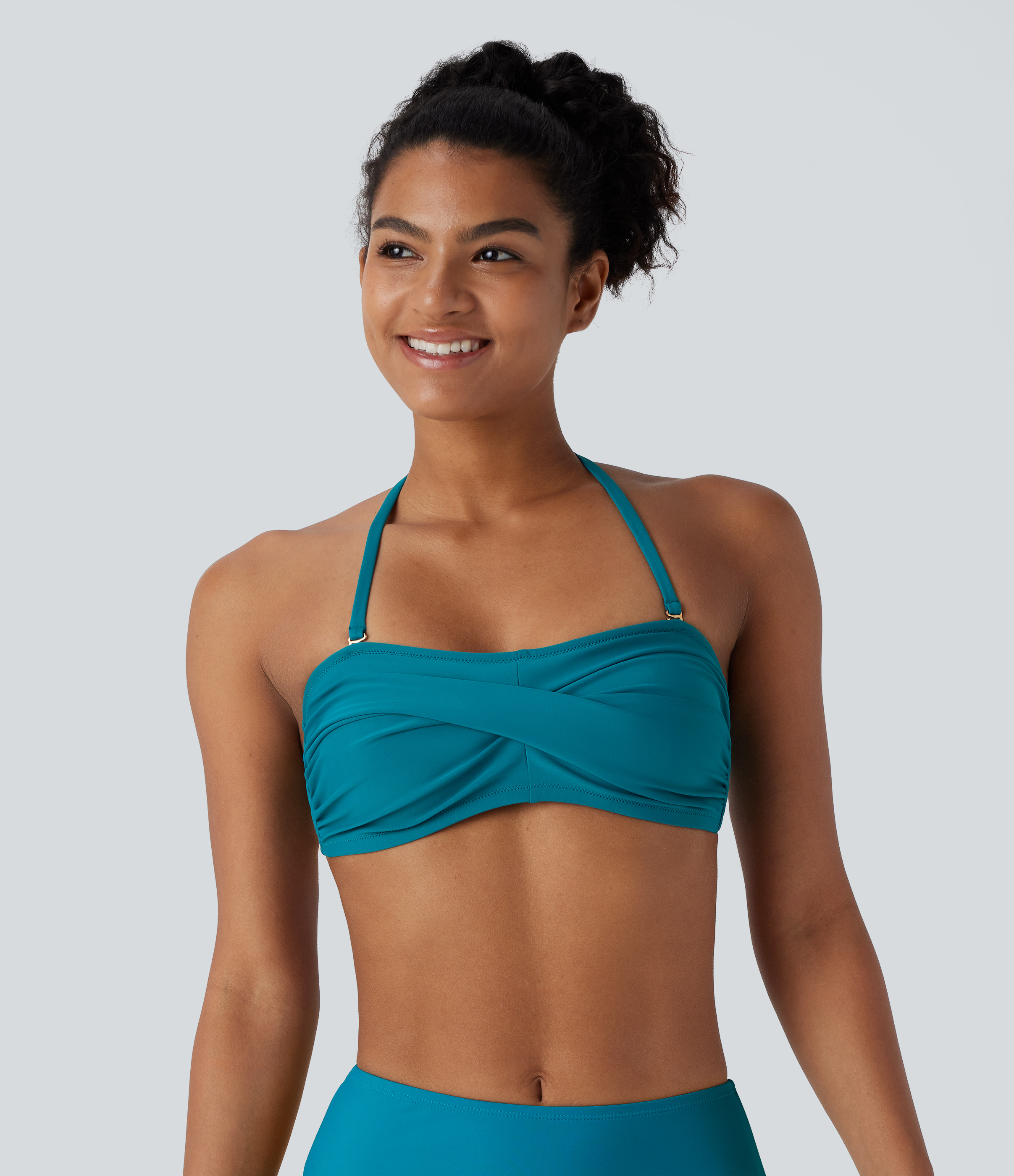 Traje baño bikini sin espalda tirante ajustable extraíble