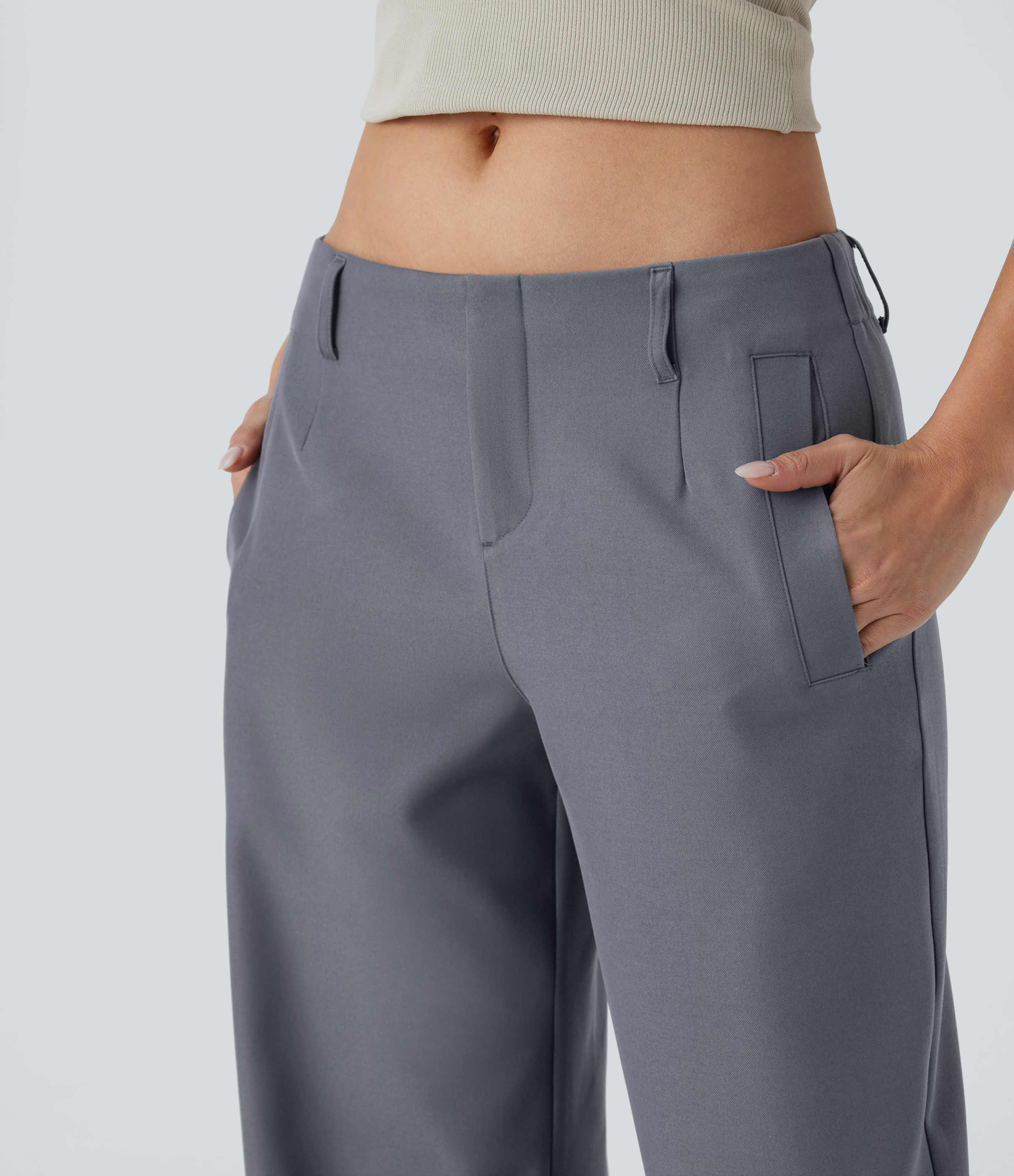 Halara Low Rise Side Pocket Straight Leg Casual Pants  - Poppy Seed - XS(regular) sweatpants jogger pants stacked sweatpants cargo joggers 