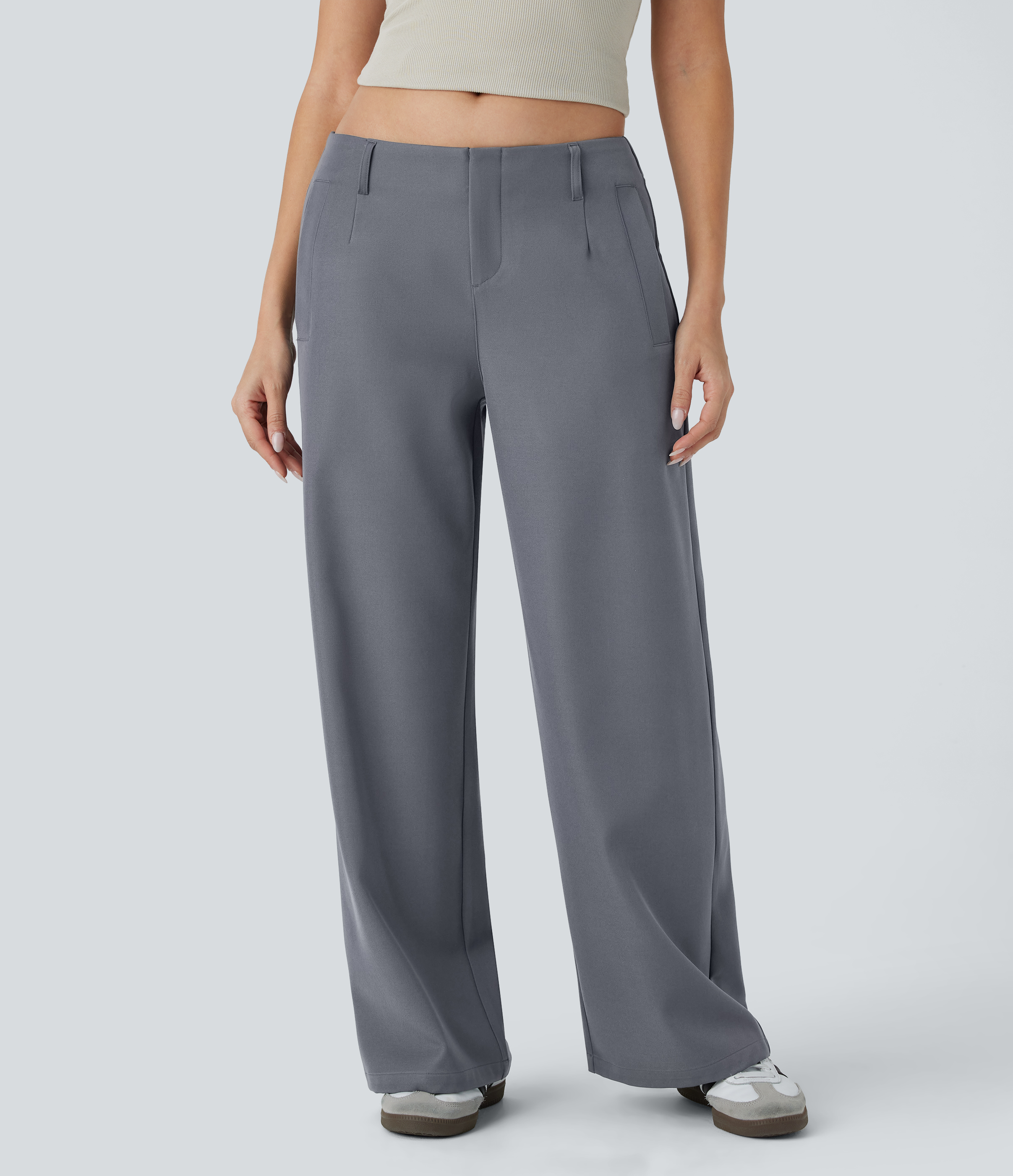 Halara Low Rise Side Pocket Straight Leg Casual Pants  - Poppy Seed - XS(regular) sweatpants jogger pants stacked sweatpants cargo joggers 
