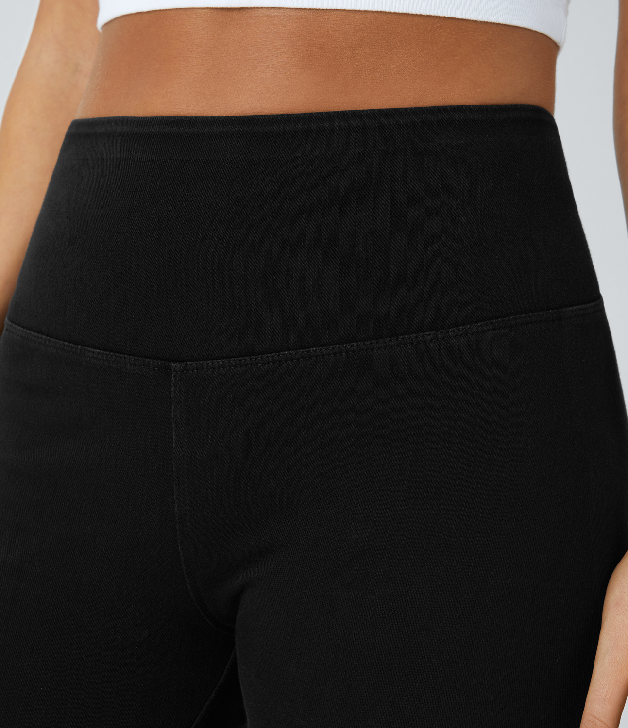 Halara HalaraMagicв„ў High Waisted Stretchy Knit Denim Casual Leggings  - Black - L 