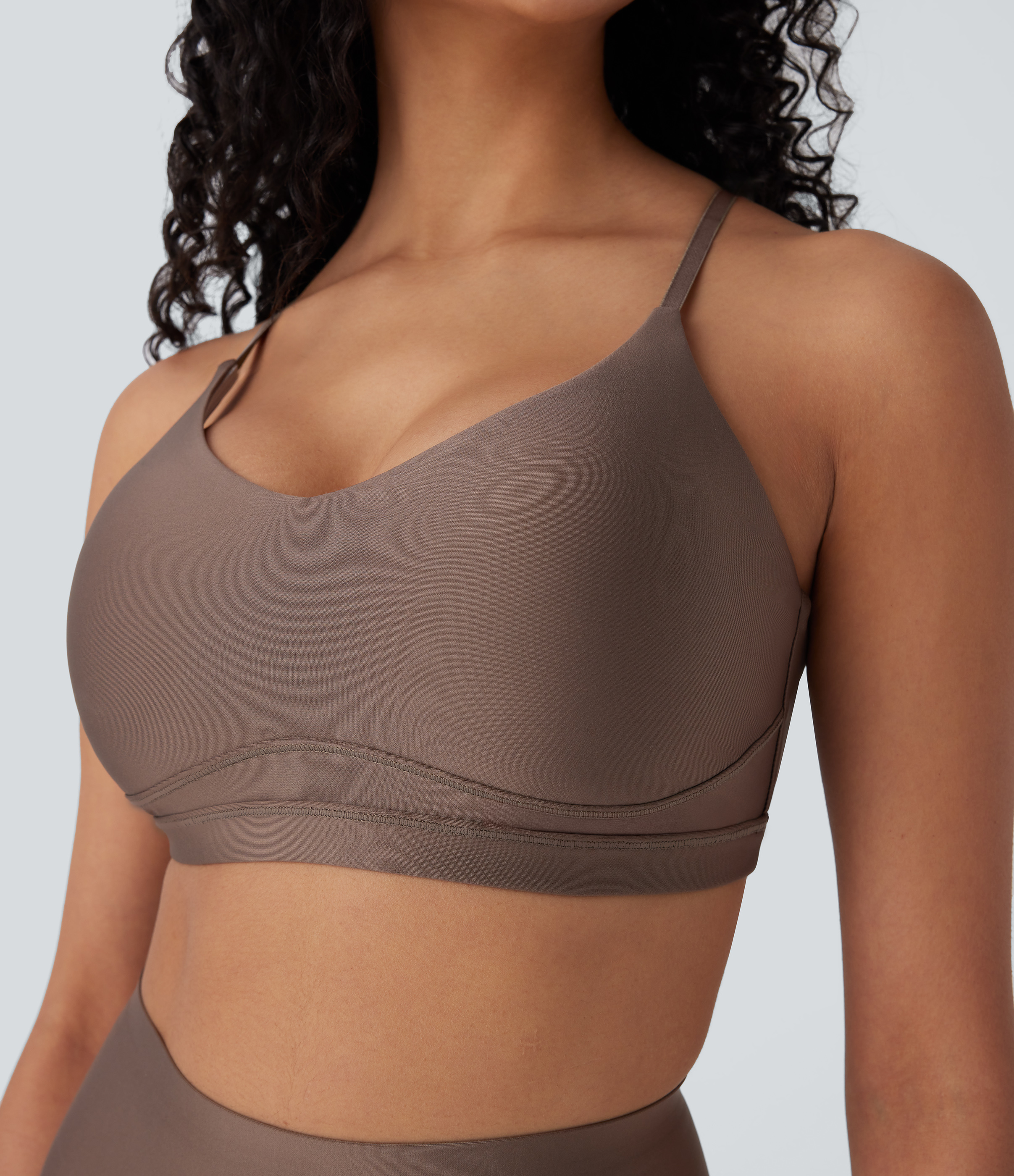 Halara Low Support Crisscross Adjustable Straps Cut Out Sheen Yoga Sports Bra  - Hay Brown - S push up bra strapless bra backless bra 