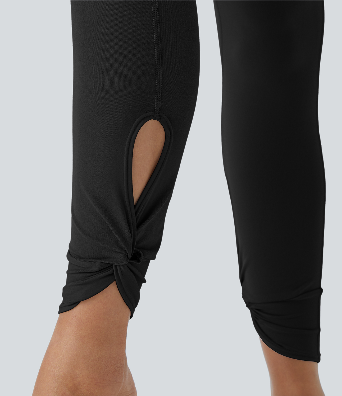 Halara Softlyzeroв„ў High Waisted Back Pocket Cut Out Twisted Yoga Leggings-UPF50+  - Black - S(7/8) gym leggings leggings with pockets 