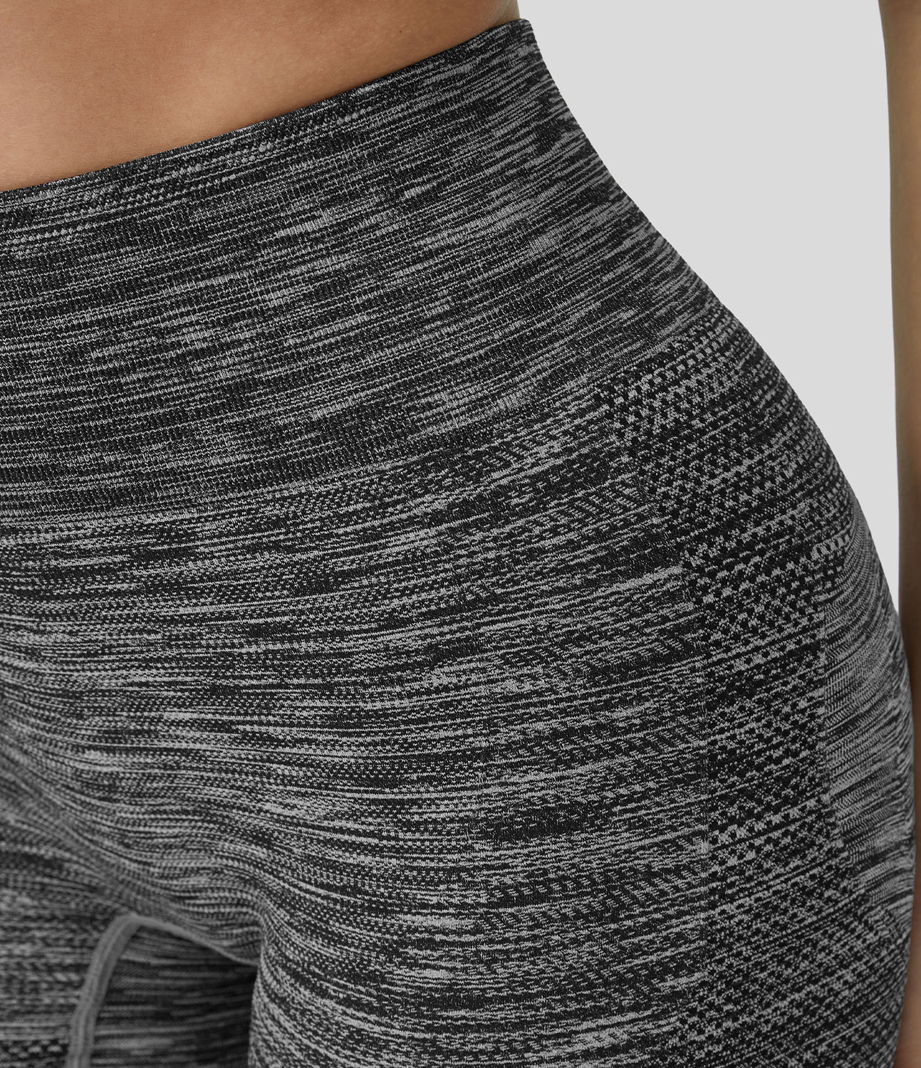 Halara Seamless Flow High Waisted Butt Lifting Ruched Deep Dye Yoga Biker Shorts 3.5``  - Black Texture - L biker shorts women 