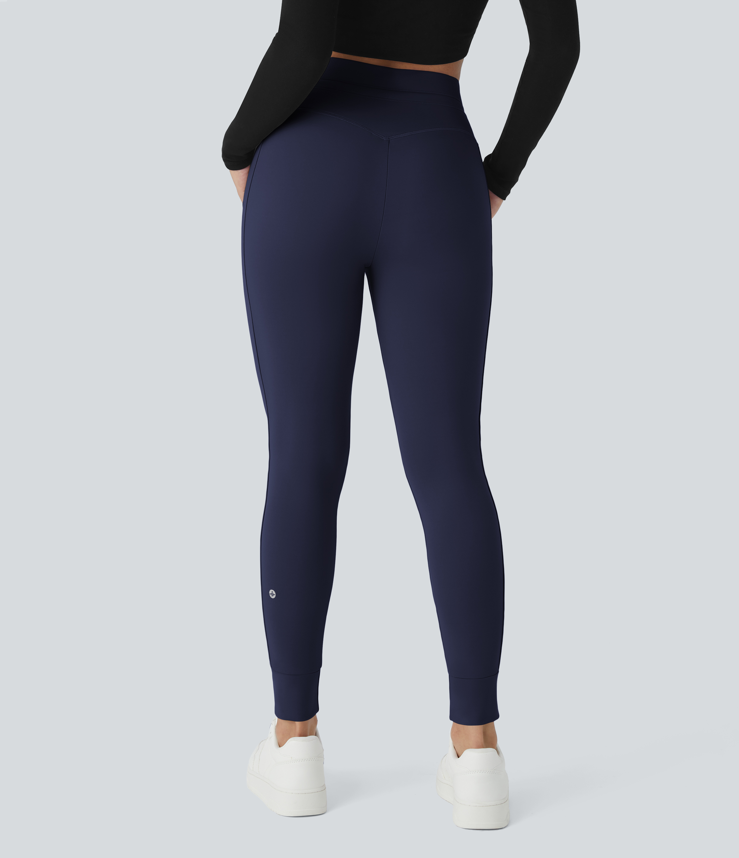 Halara Cloudfulв„ў Air Fabric High Waisted Drawstring Side Pocket Plain Cool Touch Full Length Joggers  - Peacoat - S(petite) 