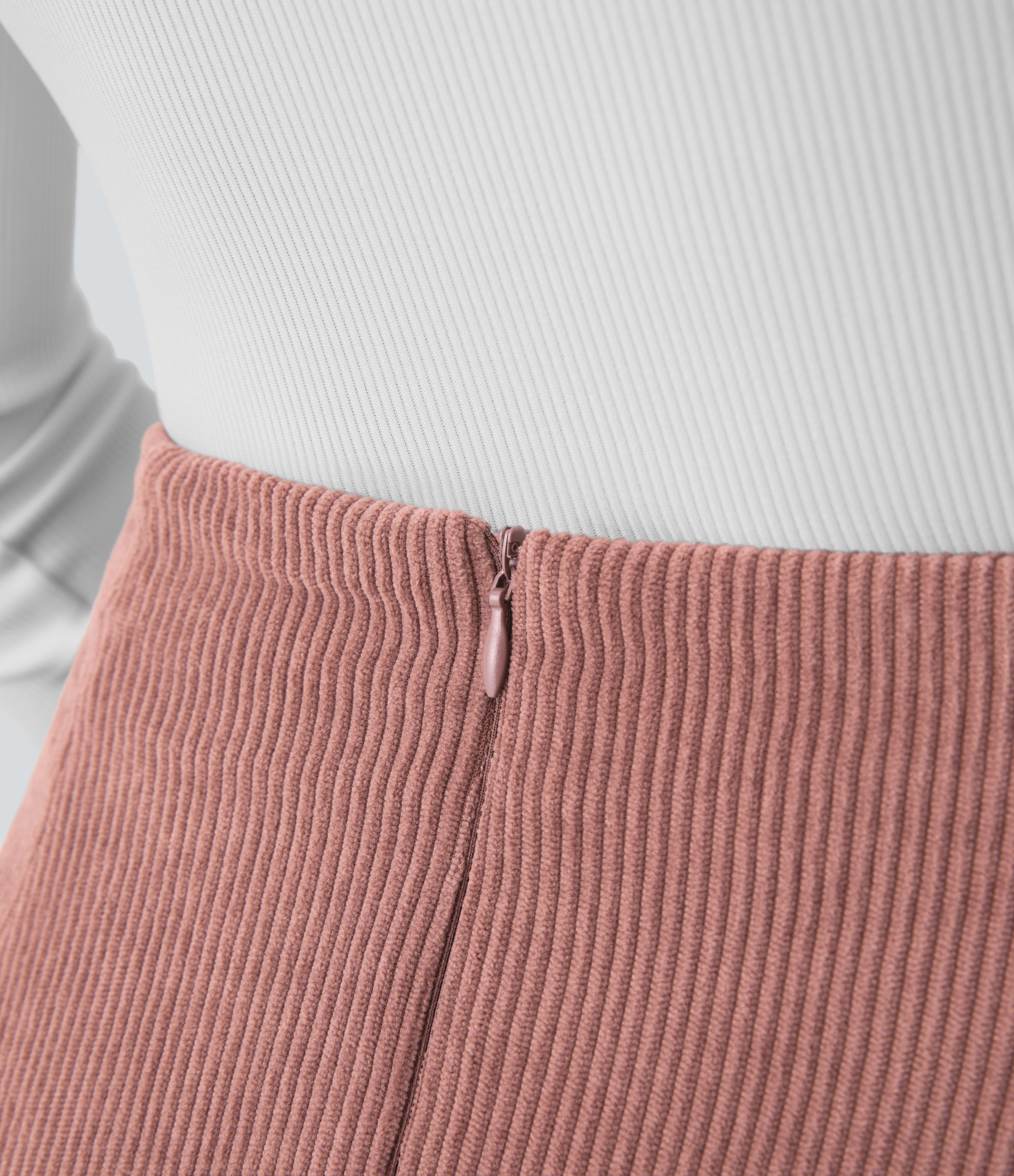 Halara High Waisted Invisible Zipper 2-in-1 A Line Mini Corduroy Casual Skirt  - Desert Sand - L(regular) 
