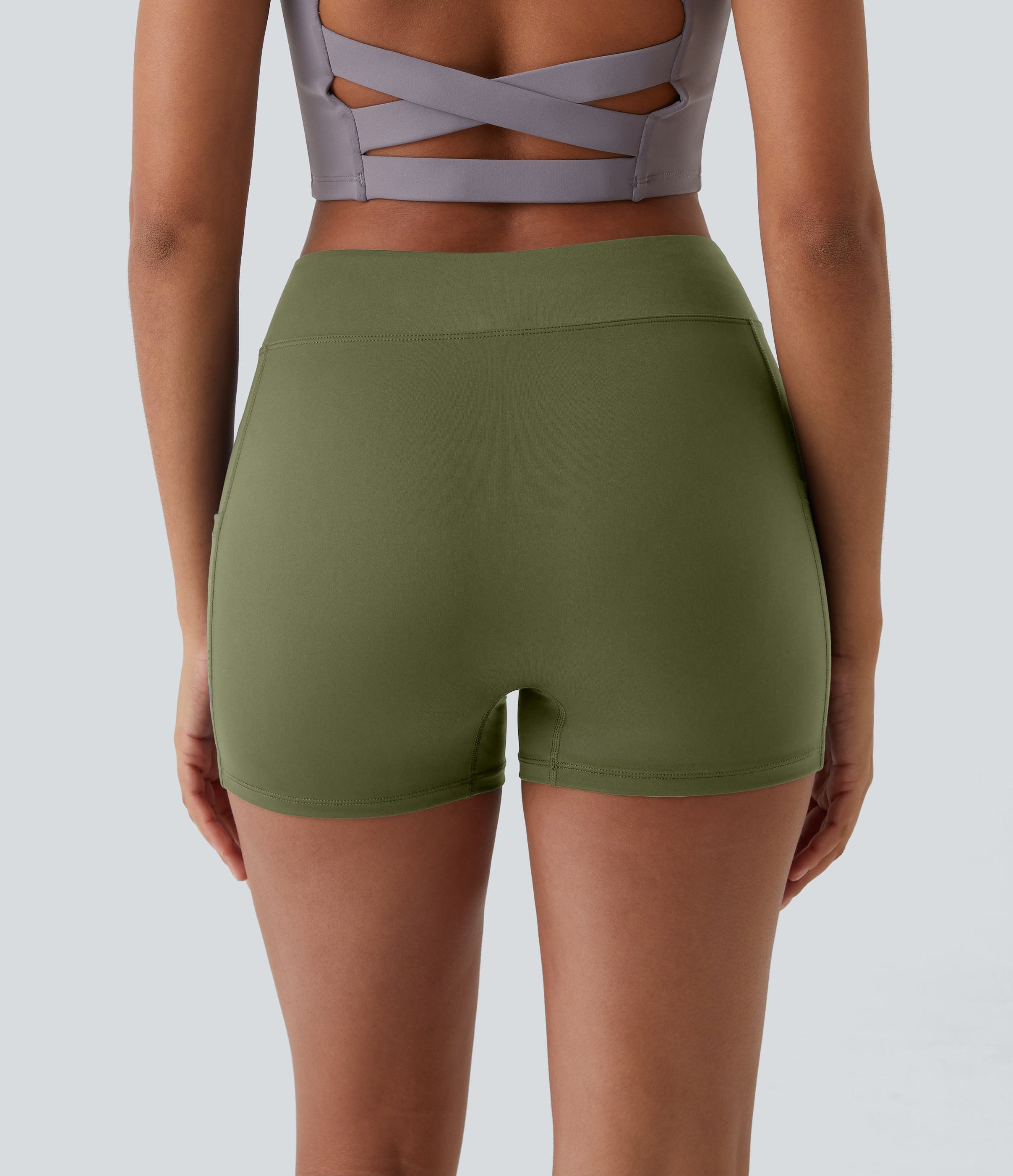 Halara Cloudfulв„ў Air Fabric High Waisted Side Pocket Plain Cool Touch Yoga Shorts 3.5