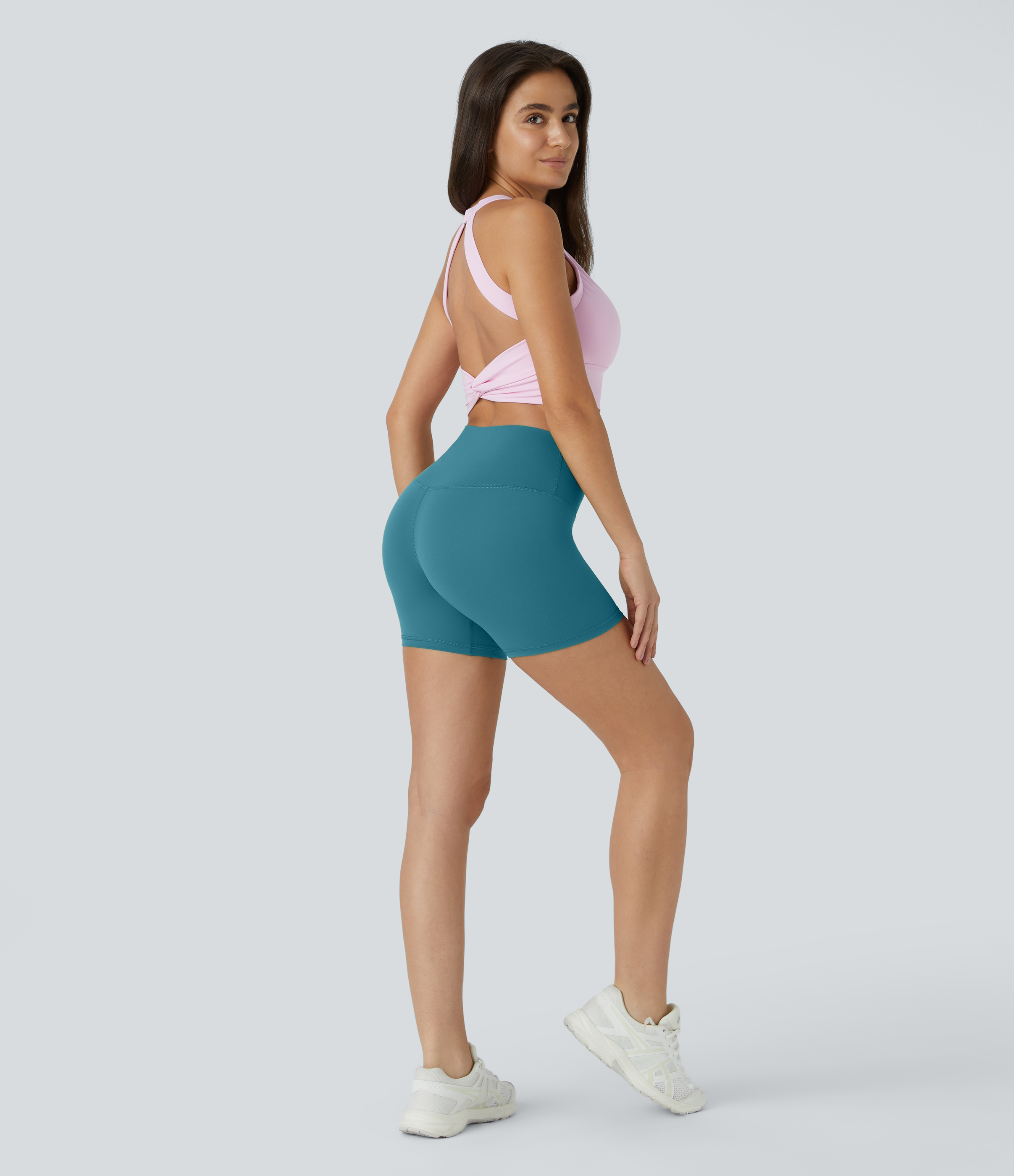 Halara High Waisted Biker Shorts  - Electric Kiss - Teal - L biker shorts women black biker shorts womens biker shorts white biker shorts 