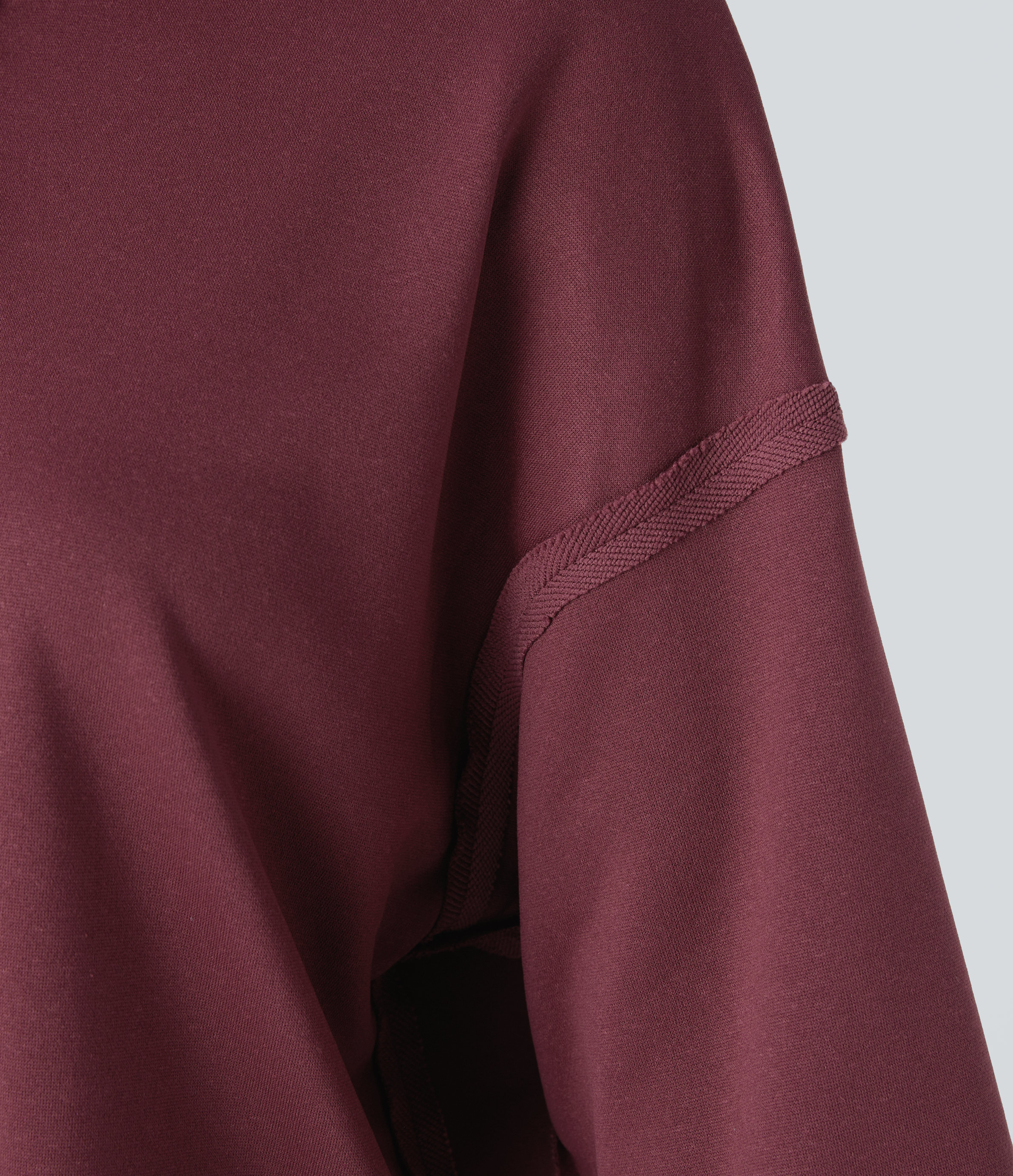 Halara Collar Snap Button Dropped Shoulder Long Sleeve Split Hem Casual Sweatshirt  - New Maroon - L 
