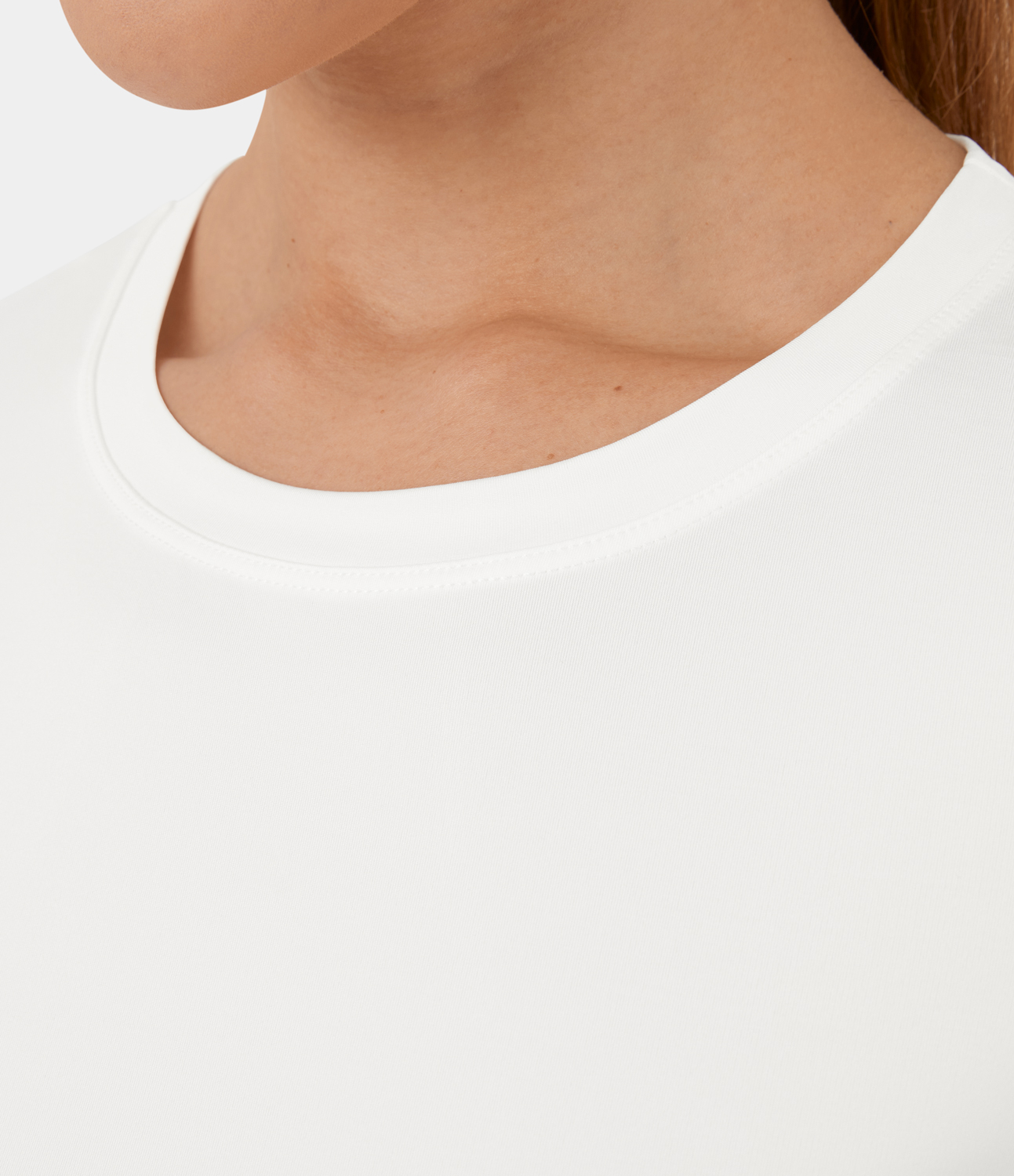 Halara Contrast Mesh Cut Out Side Split Yoga Sports Top  - White - S 
