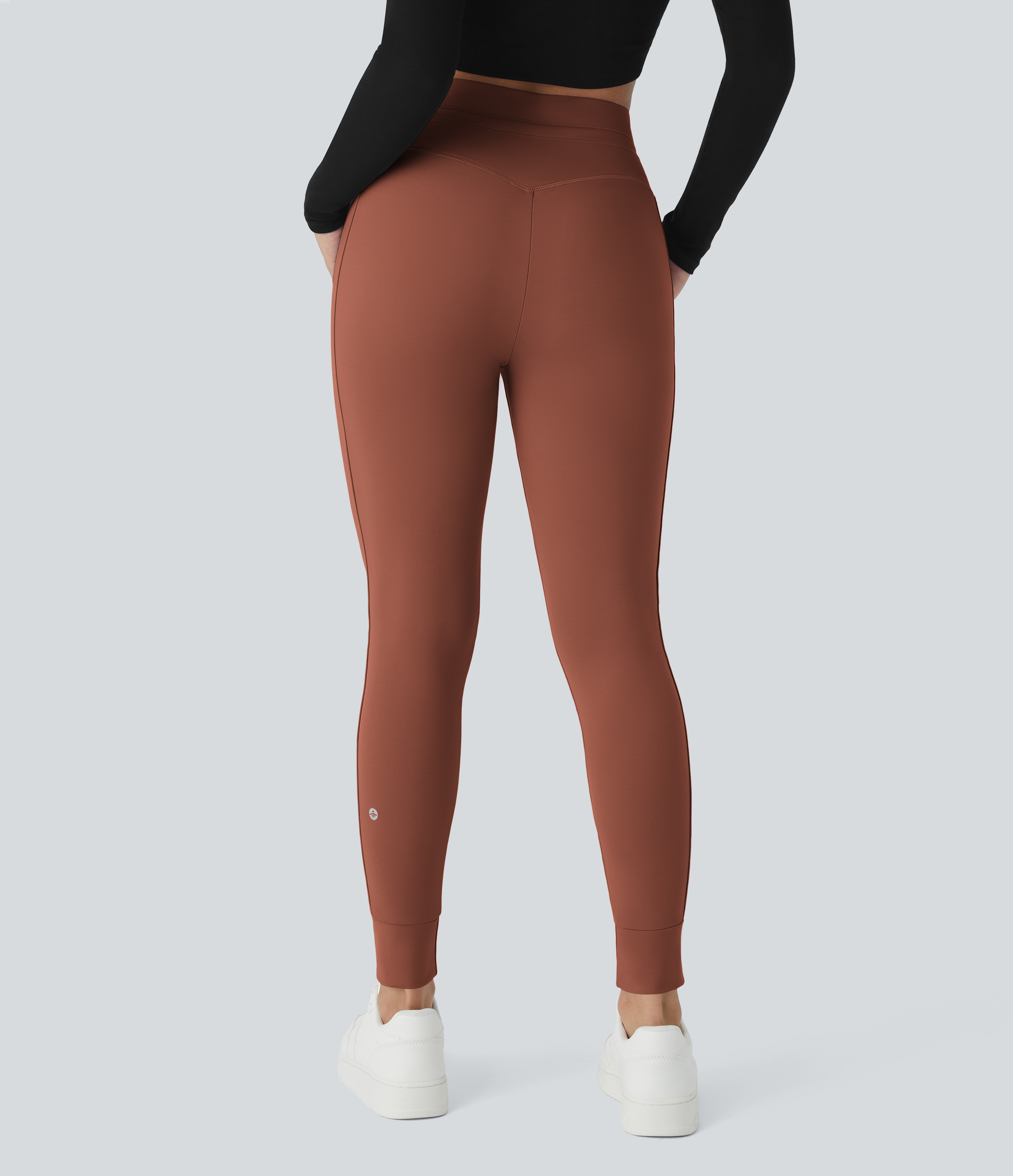 Halara Softlyzeroв„ў Plush High Waisted Drawstring Side Pocket Plain Full Length Joggers  - Sequoia - M(petite) 